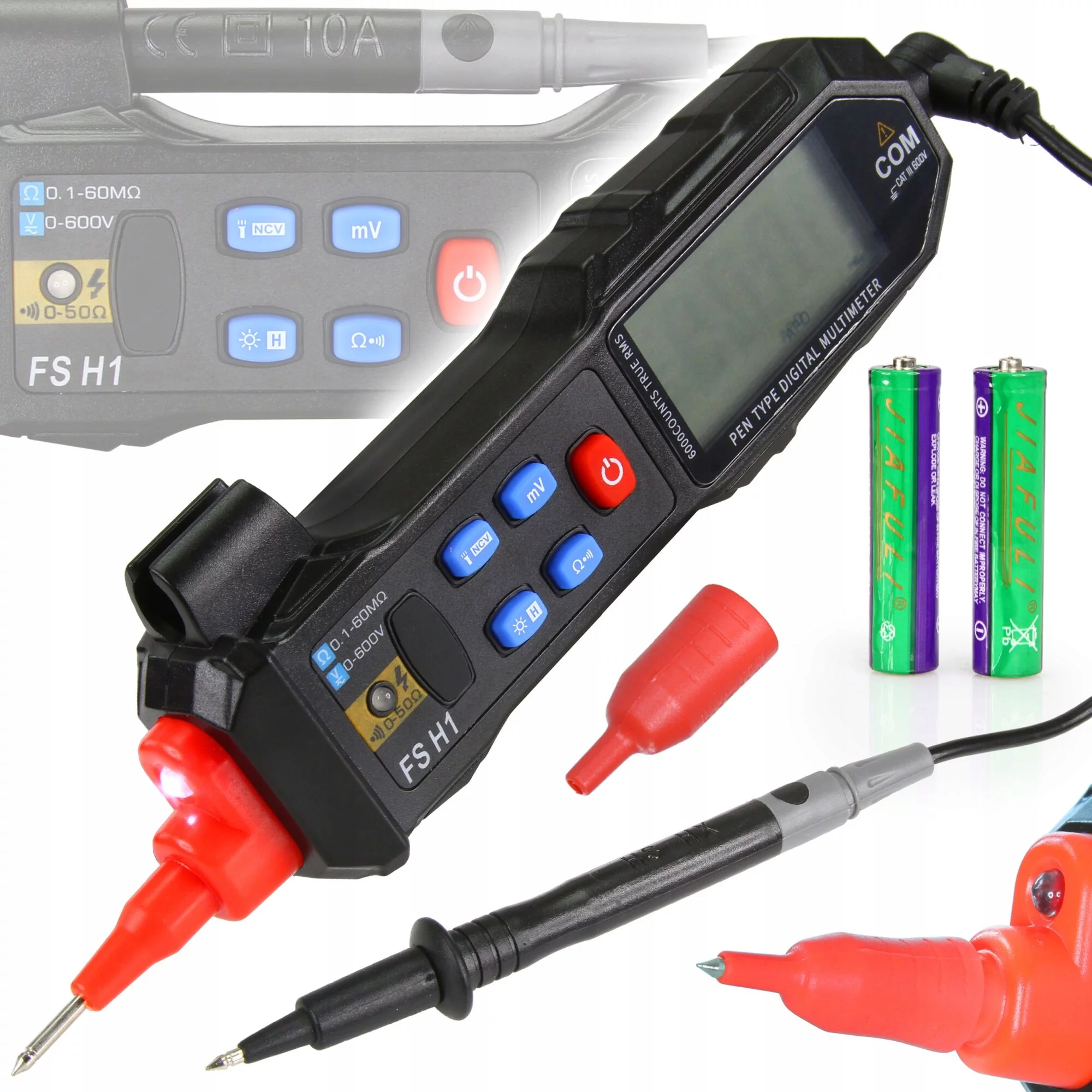 MULTIMETR CYFROWY BEZDOTYKOWY MIERNIK DŁUGOPISOWY 600V WIELOFUNKCYJNY