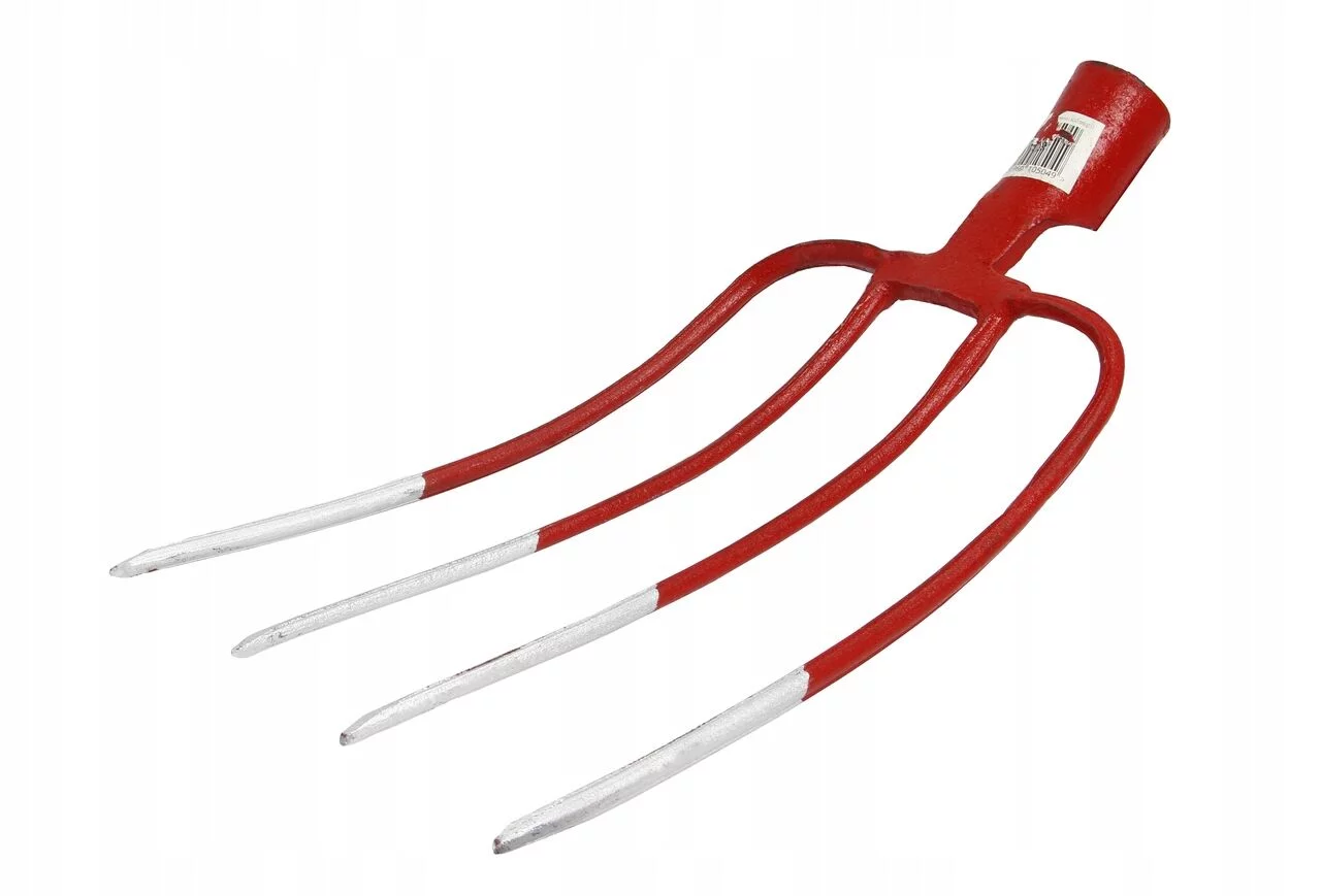 WIDŁY 4-ZĘBNE GOSPODARCZE BEZ TRZONKA CZERWONE