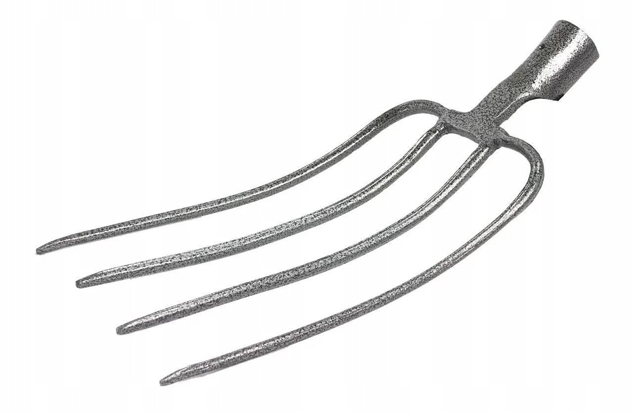 WIDŁY 4-ZĘBNE GOSPODARCZE BEZ TRZONKA SZARO-CZARNE