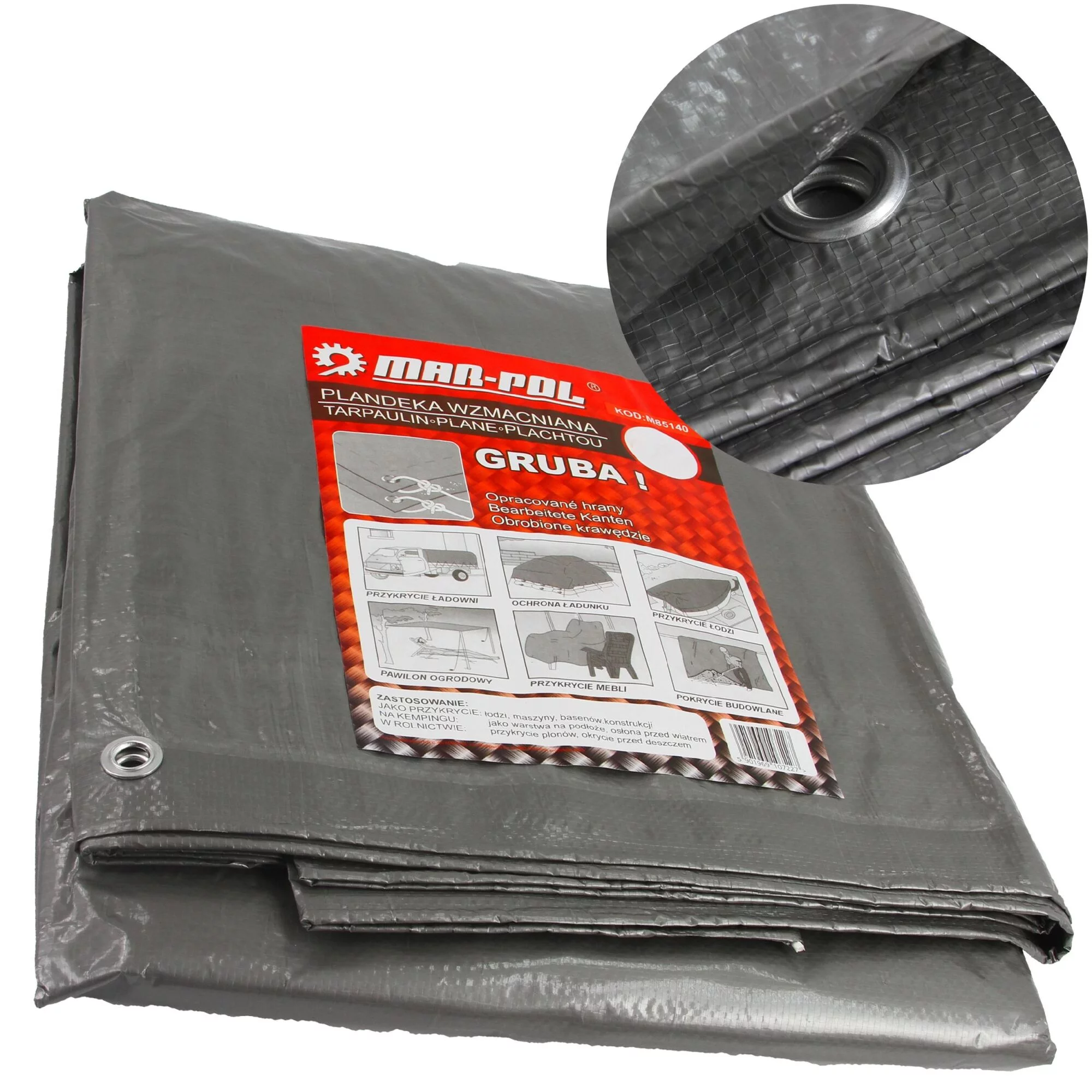 PLANDEKA WODOODPORNA GRUBA 120g 2x3m OKRYCIE PŁACHTA MROZOODPORNA 3x2m