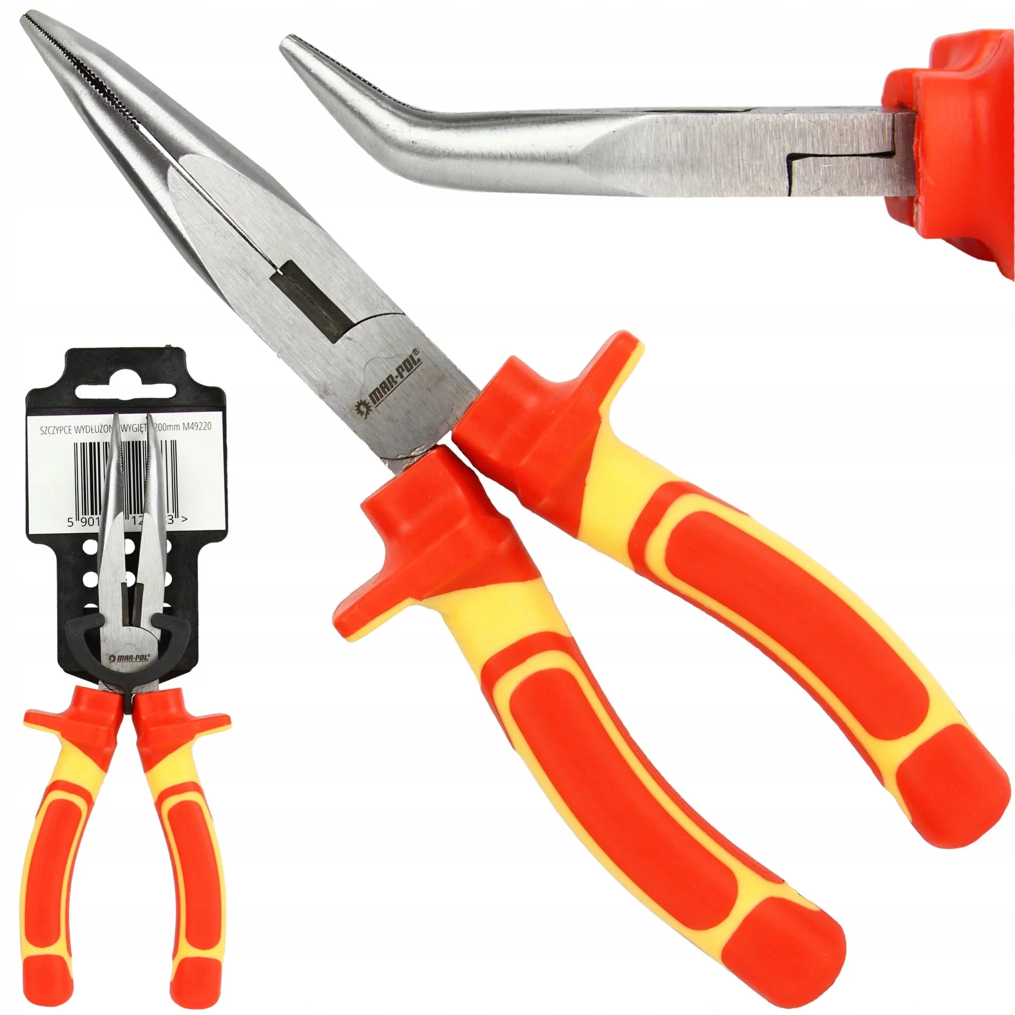 SZCZYPCE WYDŁUŻONE WYGIĘTE IZOLOWANE 1000V 200MM KOMBINERKI DLA ELEKTRYKÓW