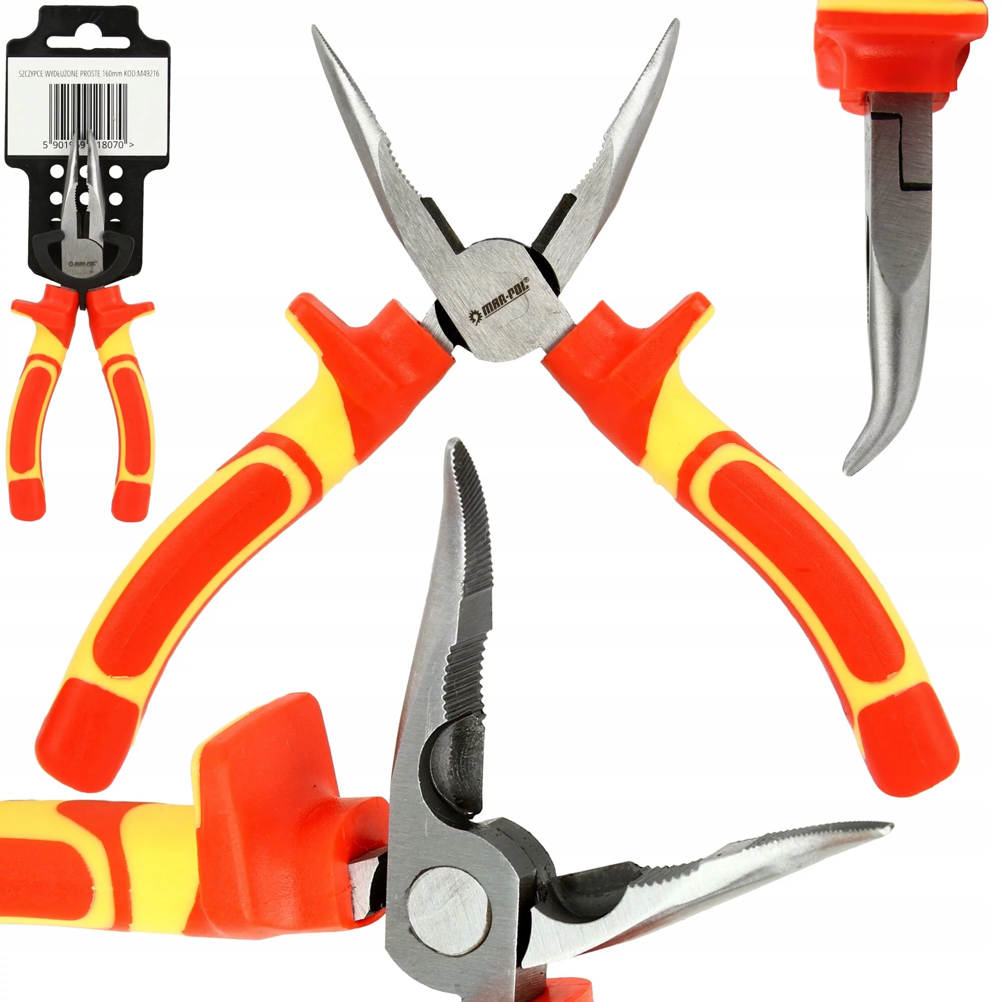 SZCZYPCE WYDŁUŻONE PROSTE IZOLOWANE 1000V 160MM KOMBINERKI DLA ELEKTRYKÓW