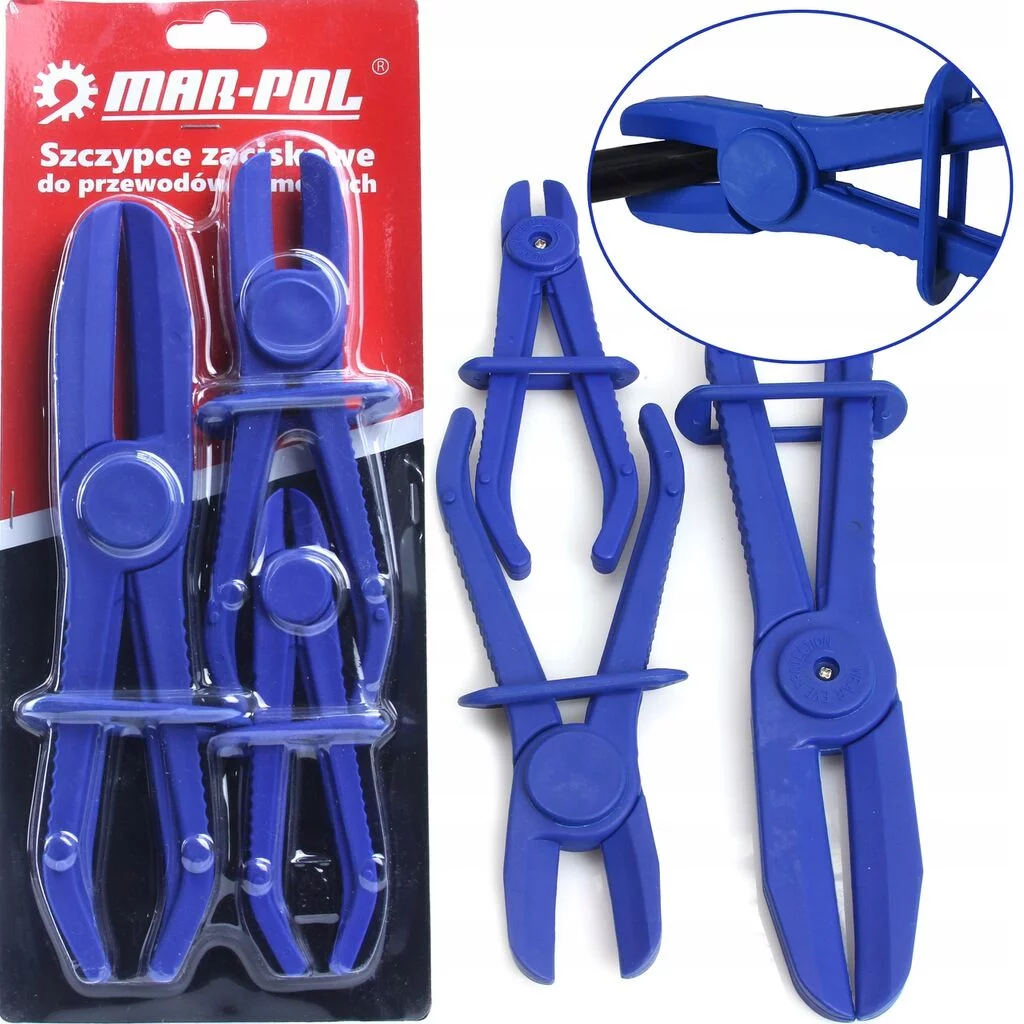 SZCZYPCE DO ZACISKANIA PRZEWODÓW GUMOWYCH 3 ELEMENTY