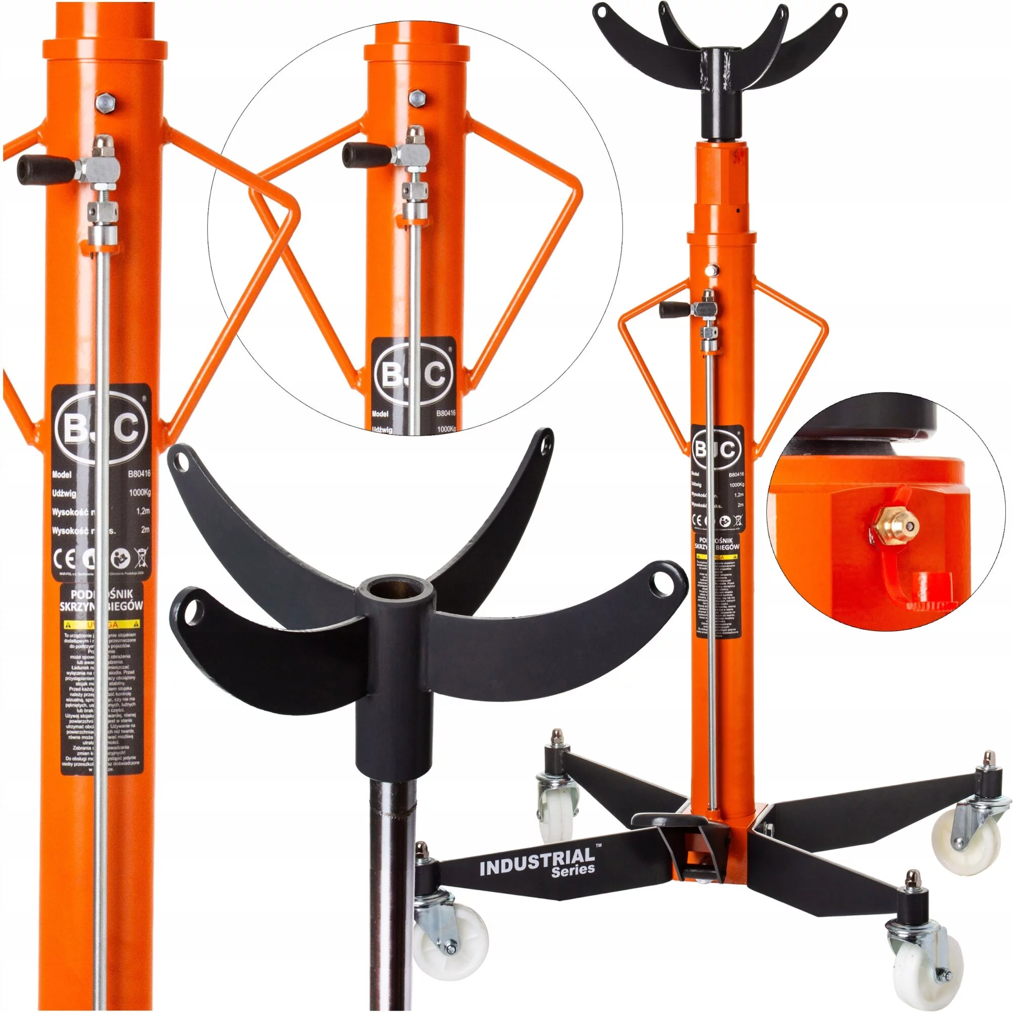 DOCISKACZ SKRZYNI BIEGÓW BJC PODNOŚNIK SŁUPKOWY SOLIDNY HYDRAULICZNY 1000kg