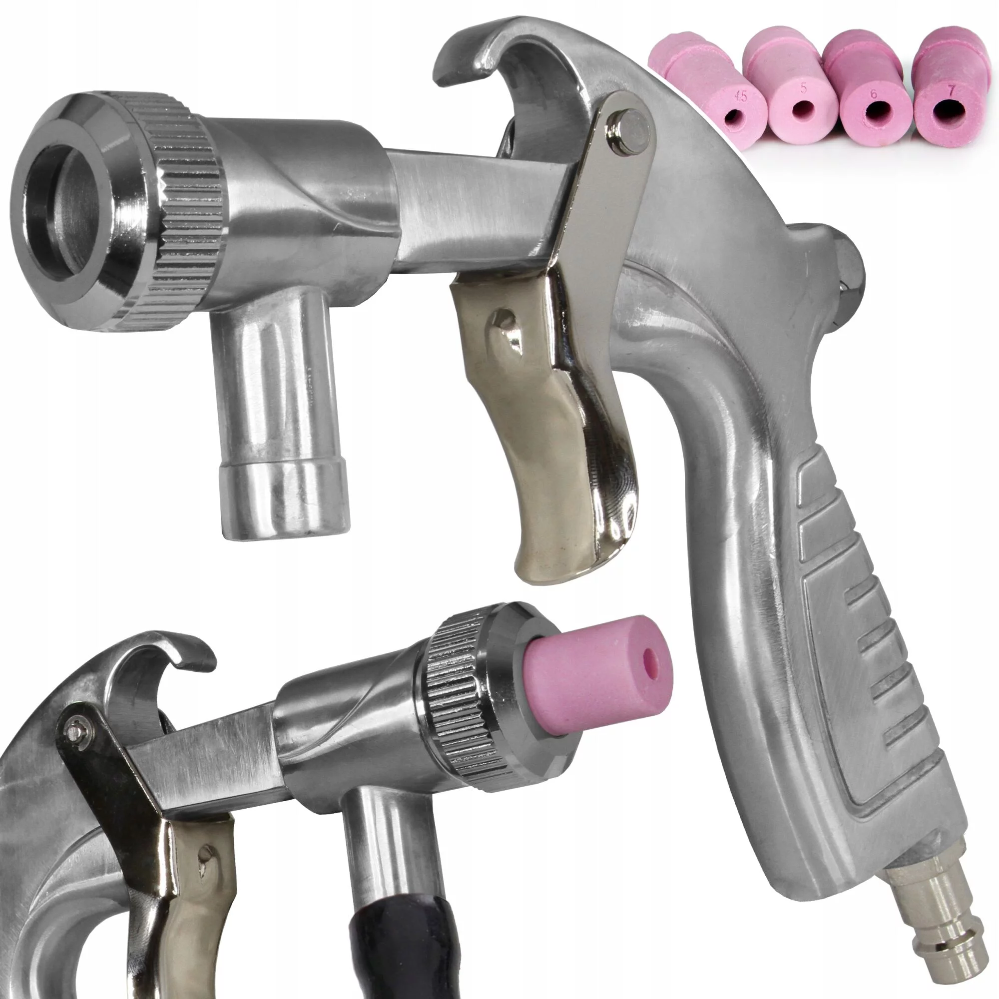 PISTOLET DO PIASKOWANIA PIASKARKA 10 Bar 4 DYSZE CERAMICZNE 4,5-6