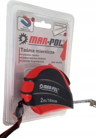 MIARKA MIARA ZWIJANA Z BLOKADĄ METRÓWKA 2M 16MM ZACZEP ZWIJANA