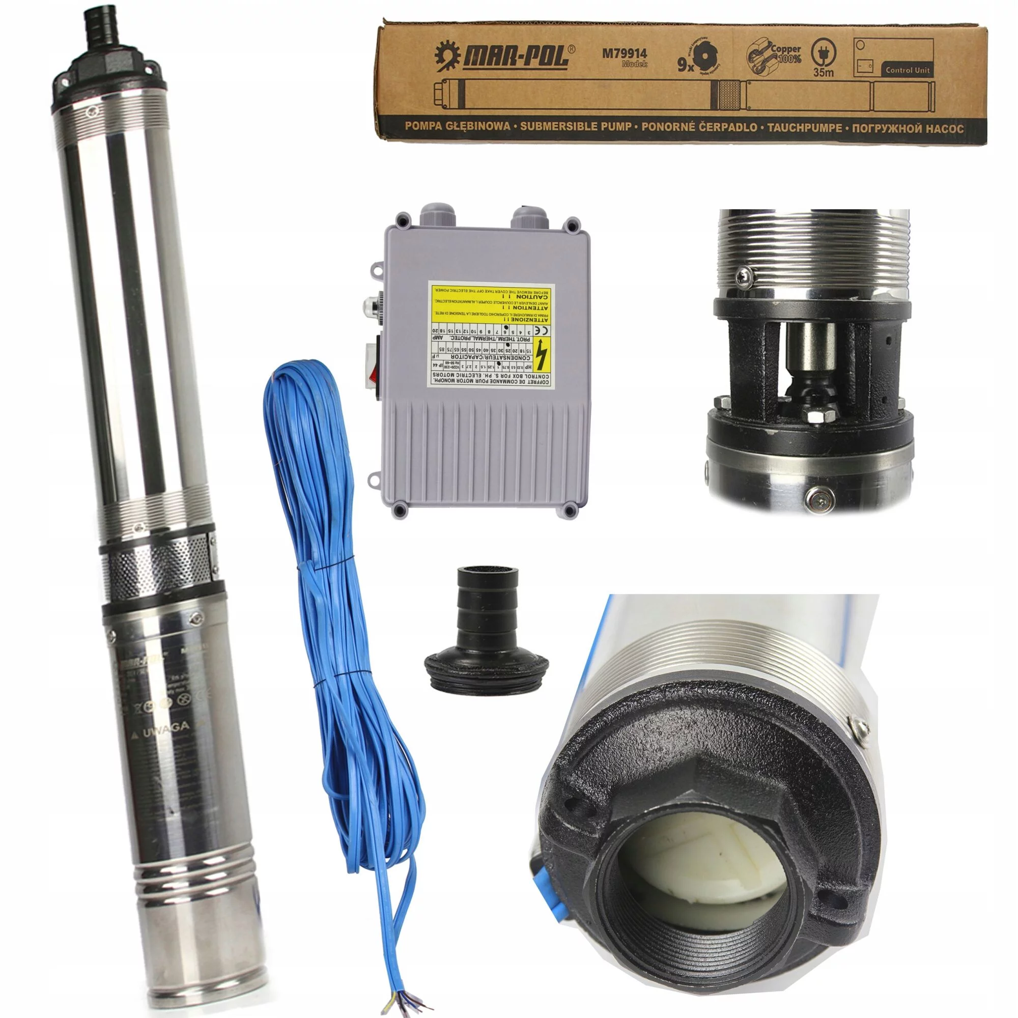 POMPA GŁĘBINOWA OGRODOWA 0,75kW + CONTROL BOX + KABEL 35m