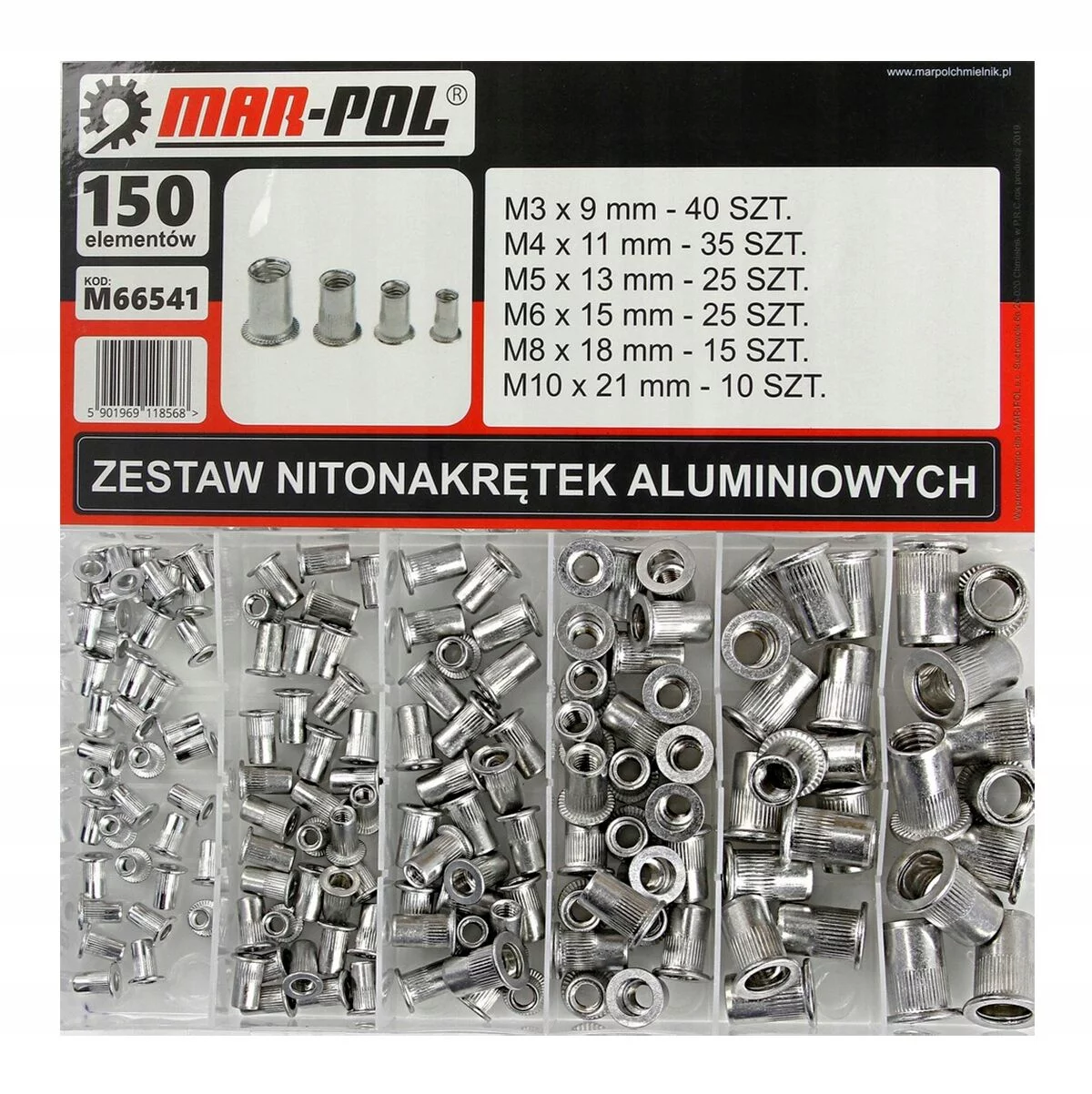 NITONAKRĘTKI 150szt ALUMINIOWE