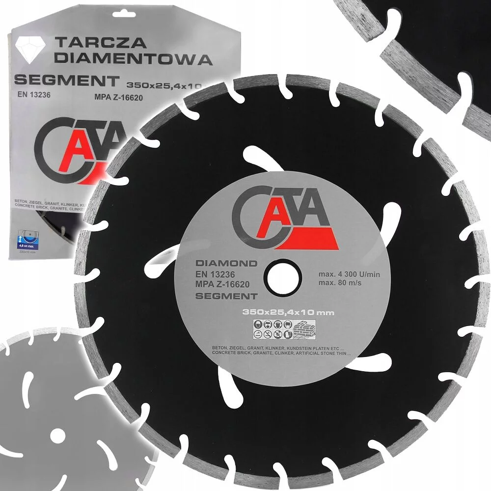 TARCZA DIAMENTOWA DO BETONU CEGŁY KOSTKI 350x25,4x10mm SEGMENTOWA