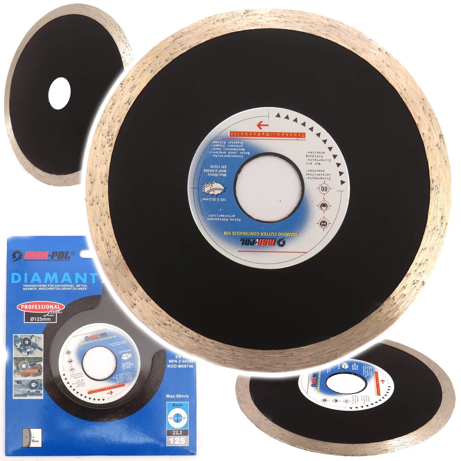 TARCZA DIAMENTOWA GŁADKA 125x22.2x8 DO BETONU