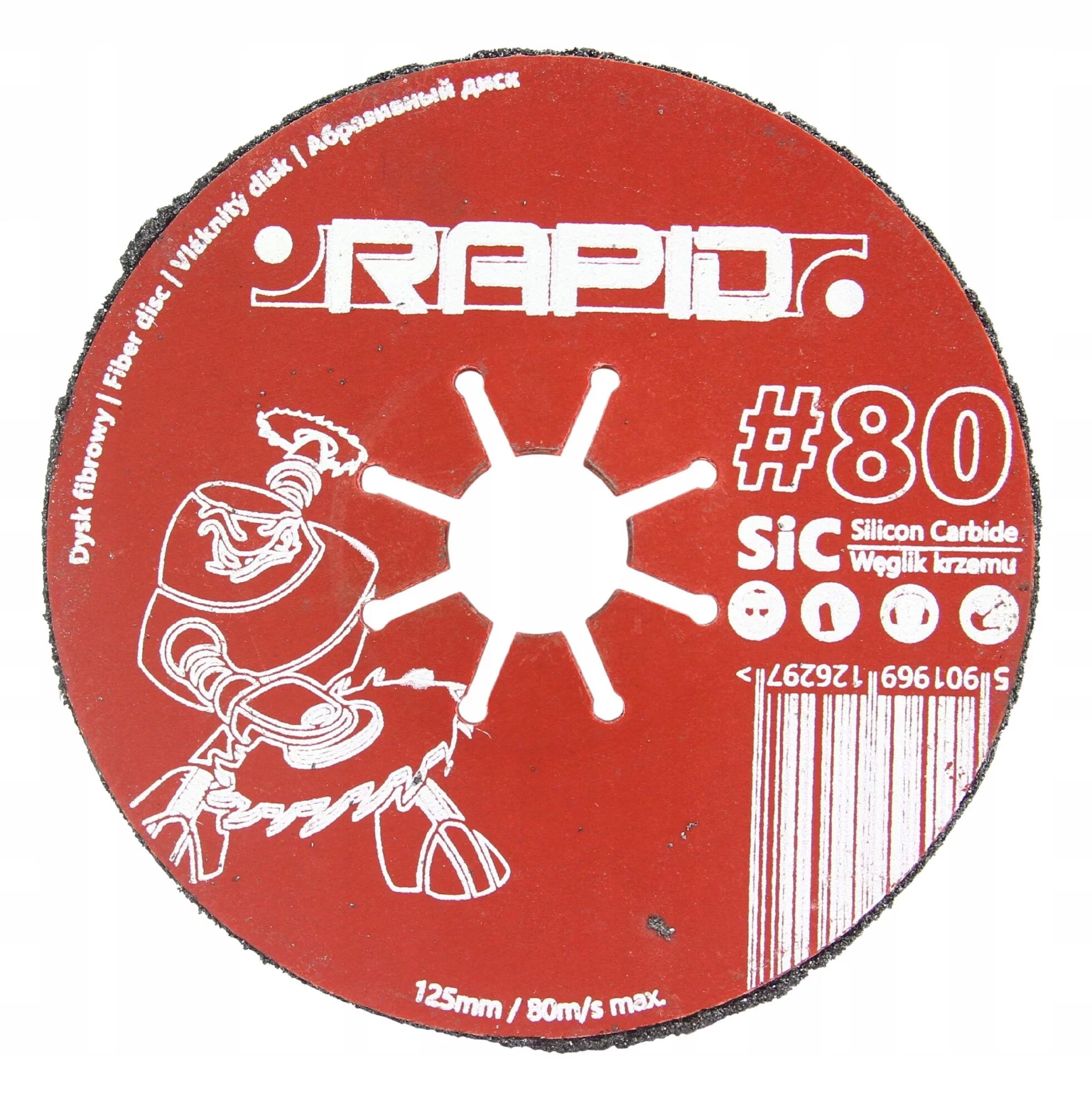 TARCZA KRĄŻEK DYSK FIBROWY FIBRA 125MM P80