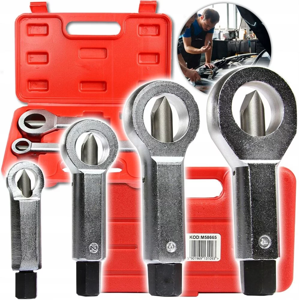 ZESTAW 4x PRZECINAK DO CIĘCIA PRZECINANIA NAKRĘTEK ŚRUB 9-27mm