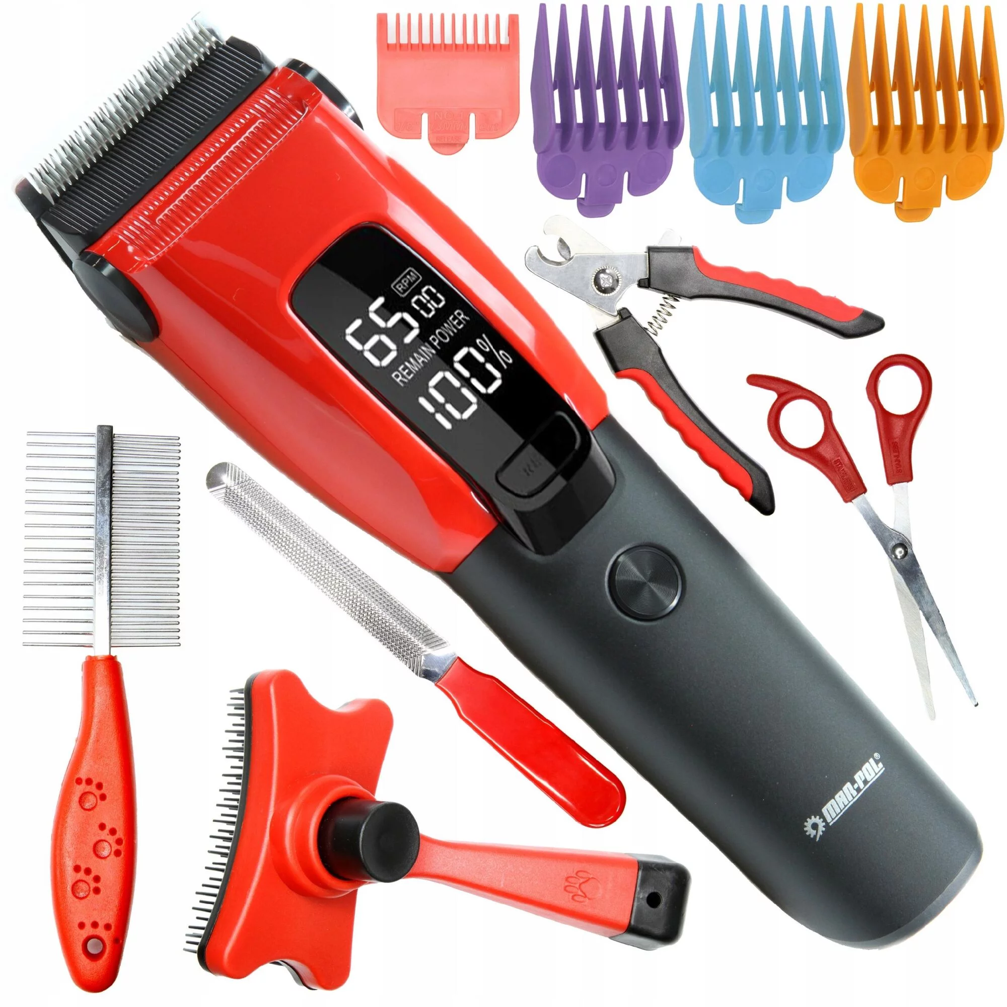 MASZYNKA DO STRZYŻENIA PSÓW KOTÓW ZWIERZĄT CICHA BEZPRZEWODOWA MOCNA ZESTAW