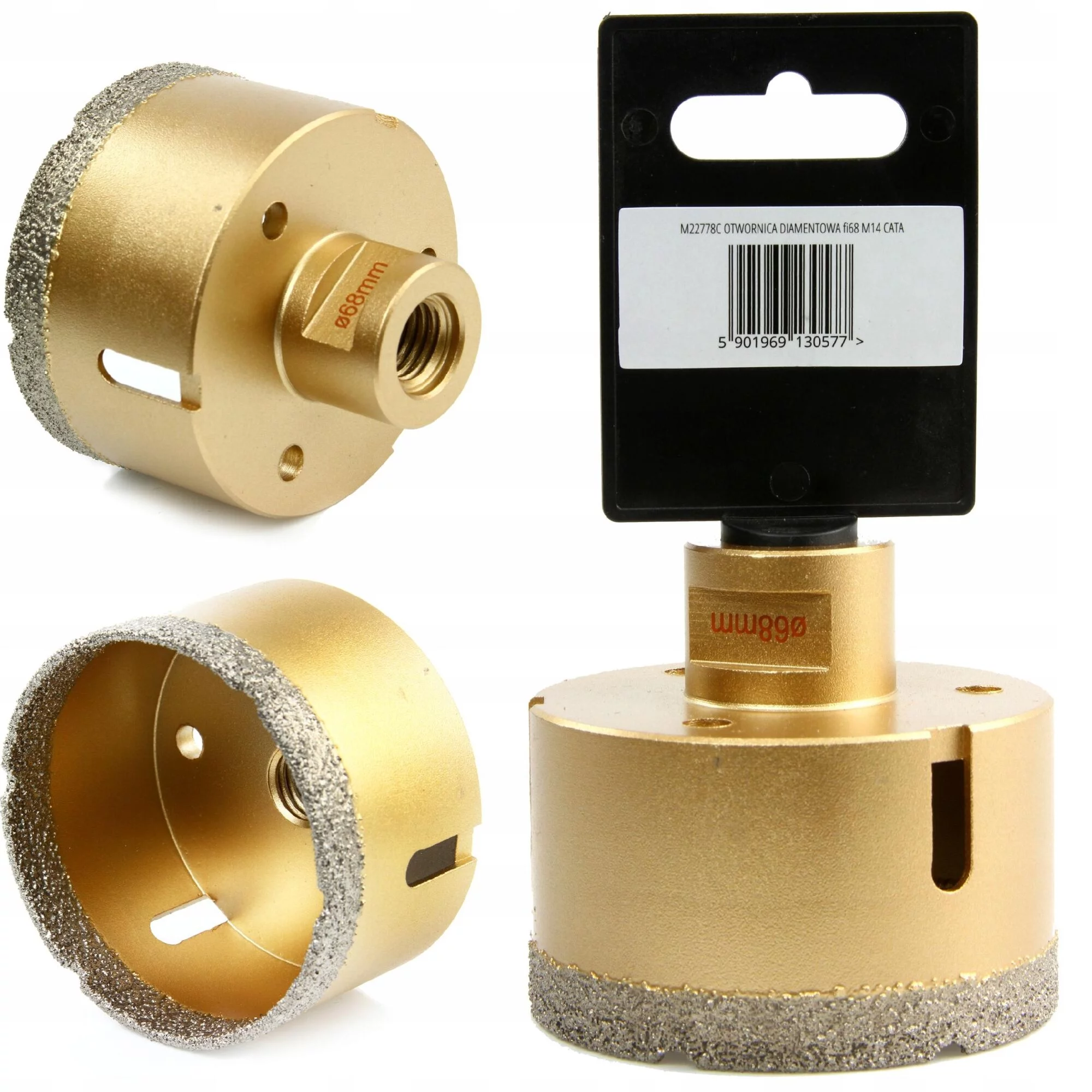 OTWORNICA DIAMENTOWA KORONKA DO GRESU M14 fi 68mm