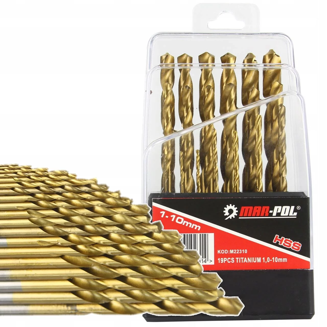 WIERTŁA TYTANOWE DO METALU 19EL ZESTAW WIERTEŁ