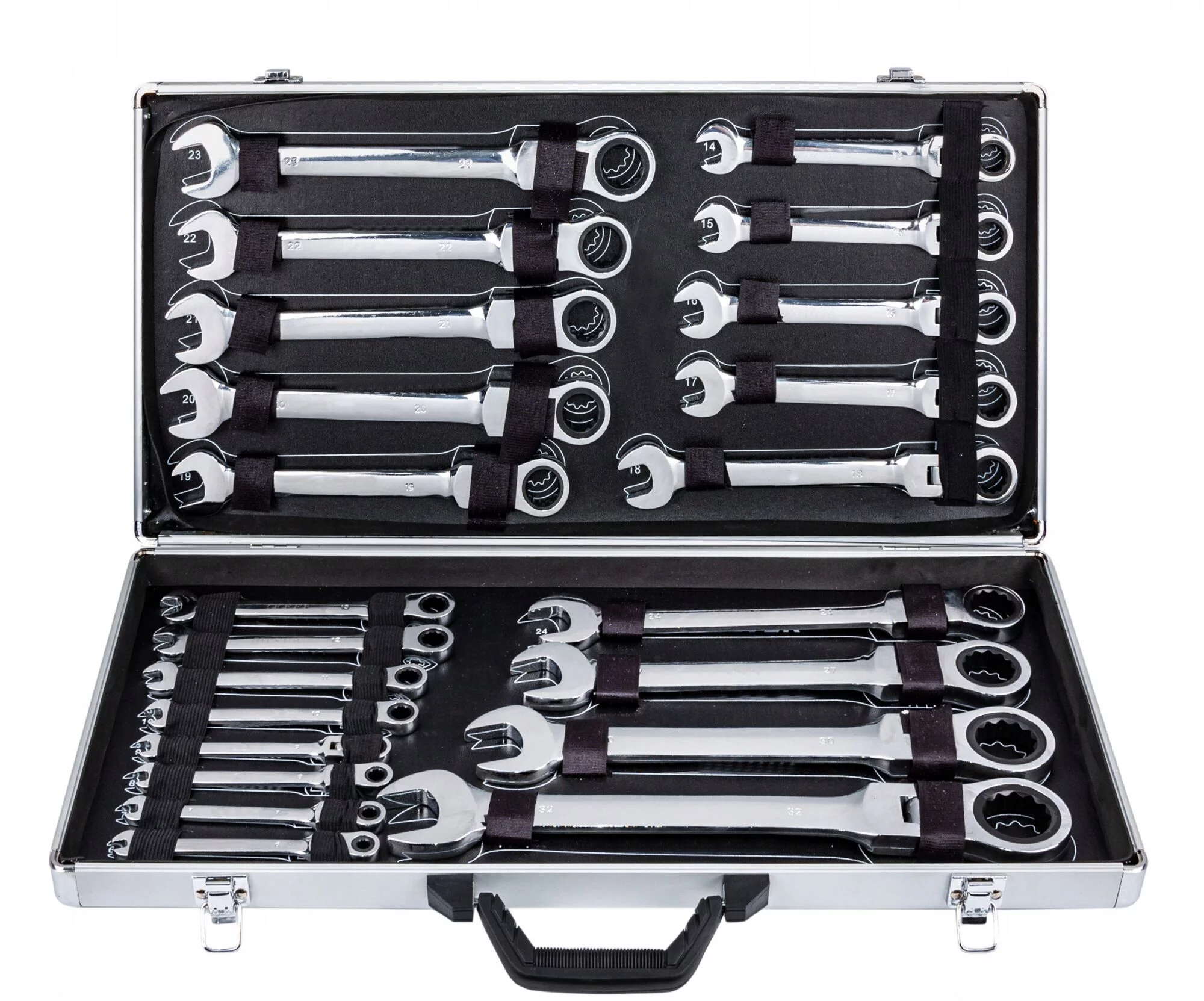 KLUCZE PŁASKO OCZKOWE Z GRZECHOTKĄ ŁAMANE 6-32 22 sztuki