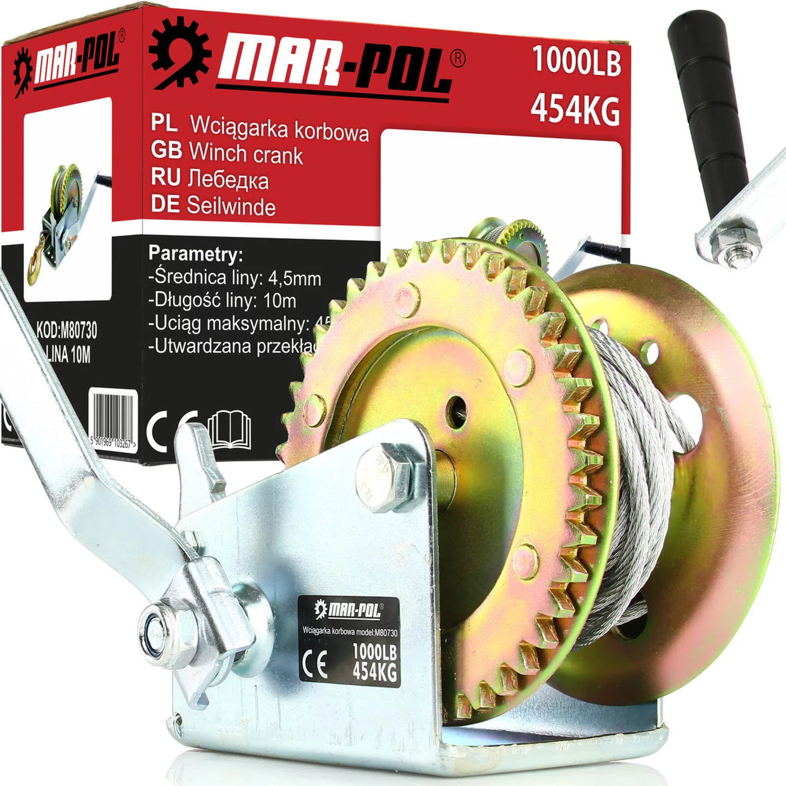 WCIĄGARKA KORBOWA 454KG 10M
