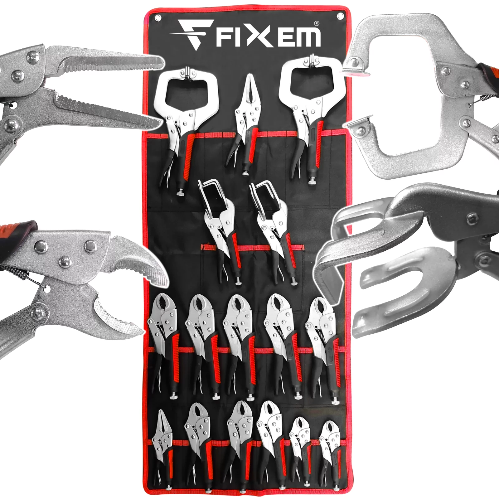 SZCZYPCE ZACISKOWE DO KAROSERII ZESTAW 16el