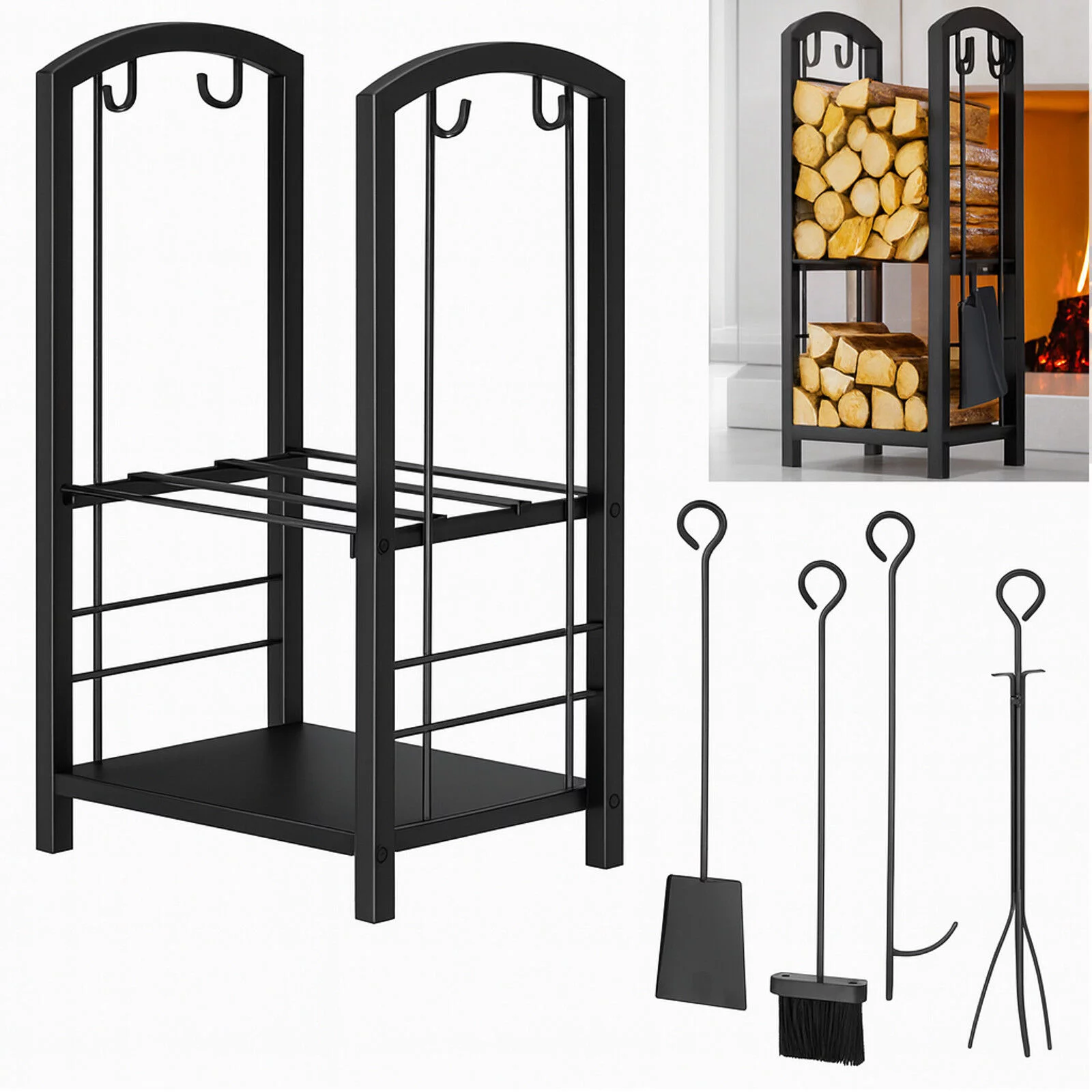 STOJAK NA DREWNO KOMINKOWE KOSZ AKCESORIA