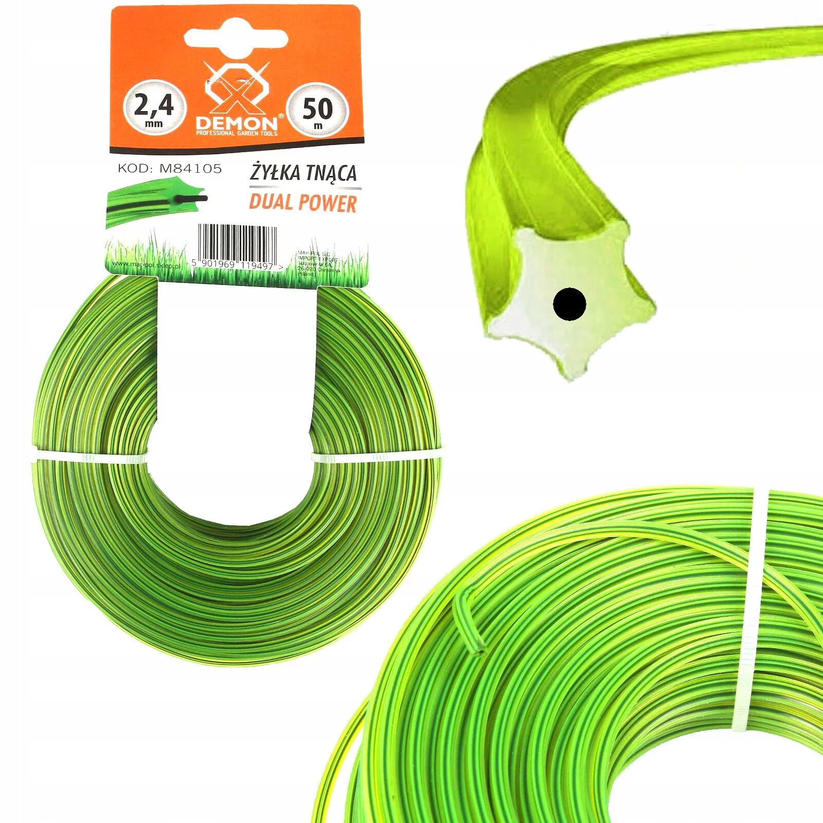 ŻYŁKA 2.4mm* 50m GWIAZDKA / ZBROJONA