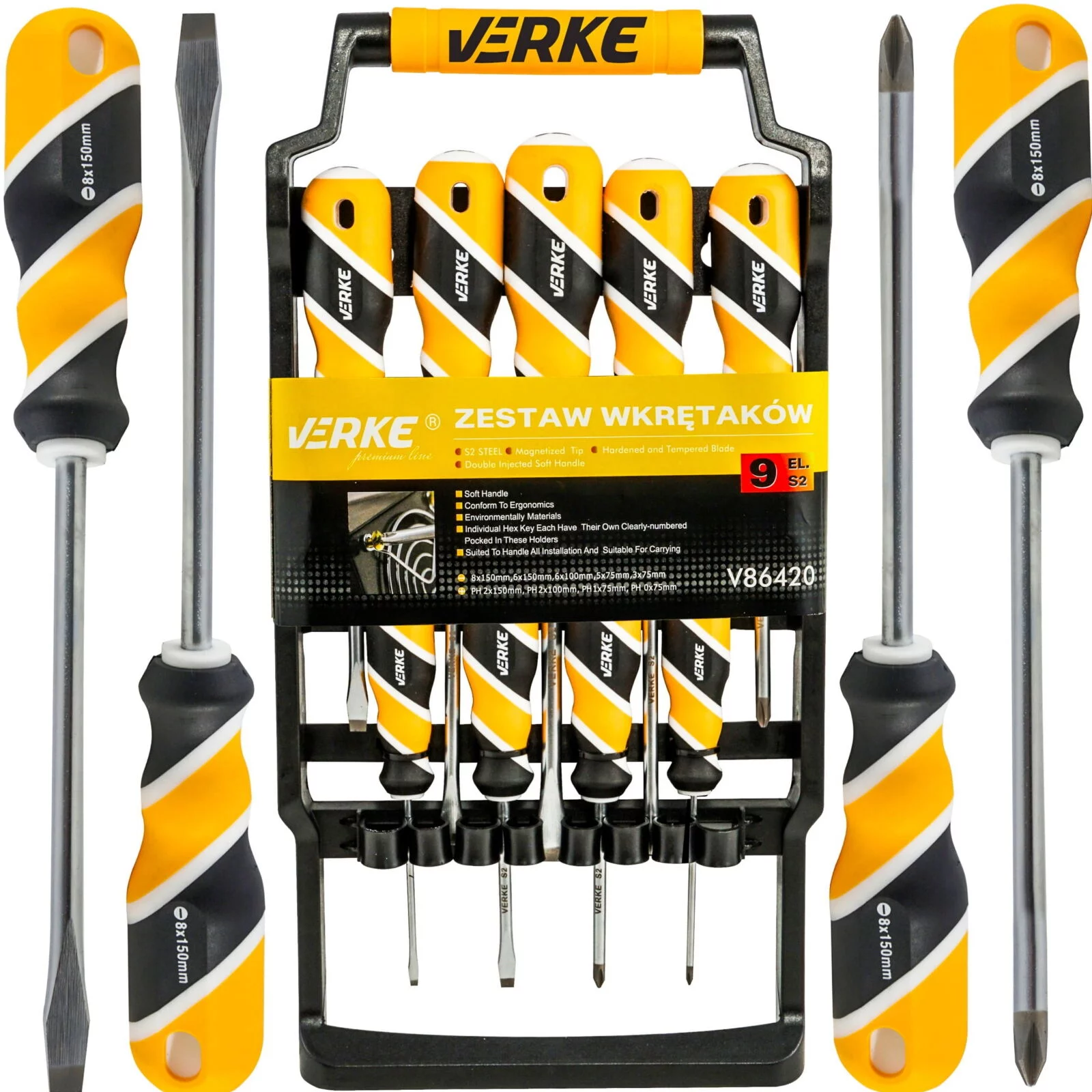 WKRĘTAKI ŚRUBOKRĘTY zestaw 9szt