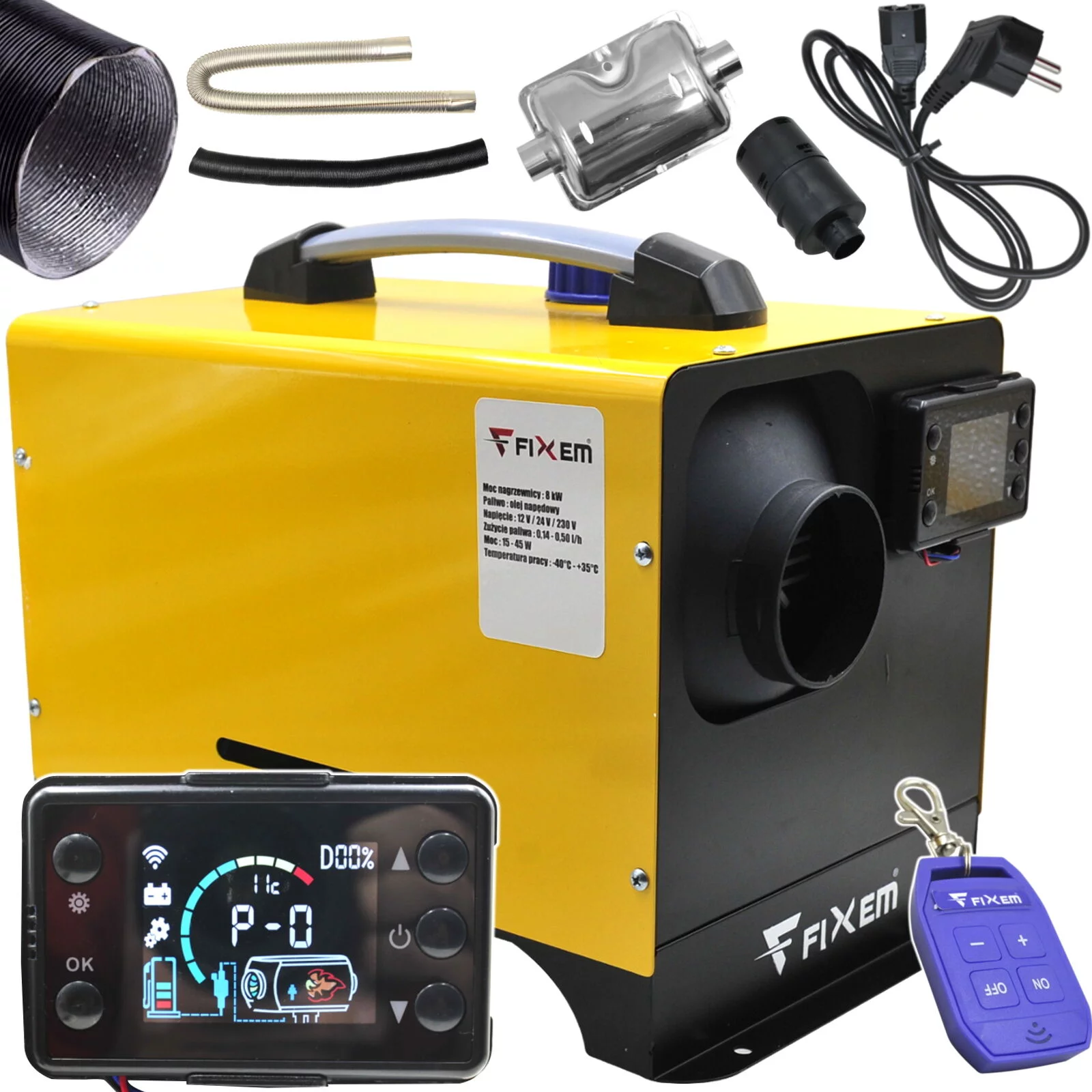 OGRZEWANIE POSTOJOWE NAGRZEWNICA 12V 24V 230V