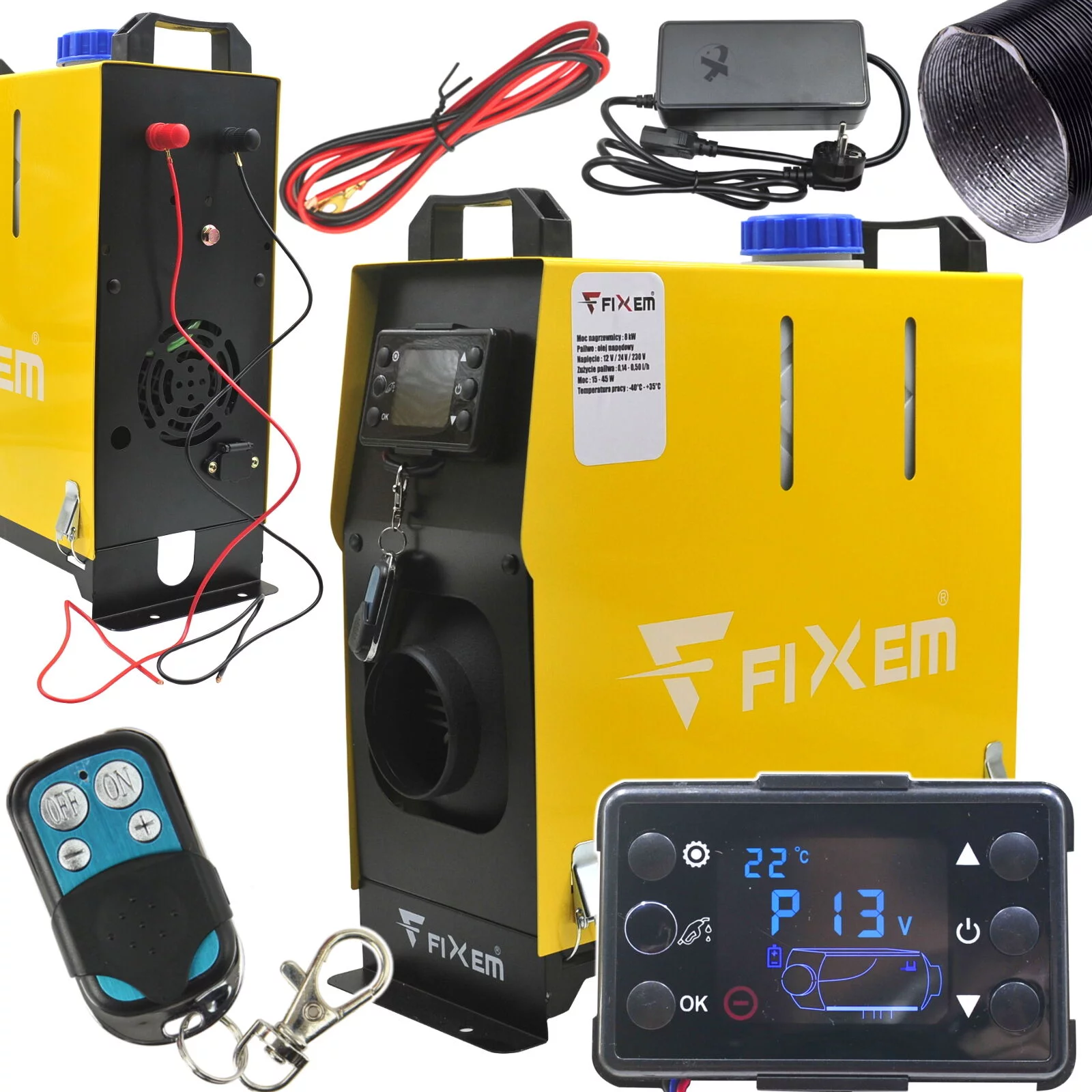 OGRZEWANIE POSTOJOWE NAGRZEWNICA 12V 24V 230V