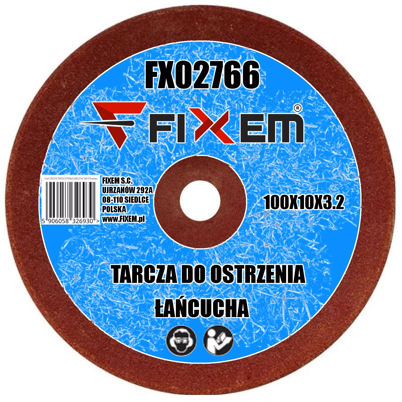 TARCZA OSTRZAŁKI ŁAŃCUCHA 100x10 brązowa