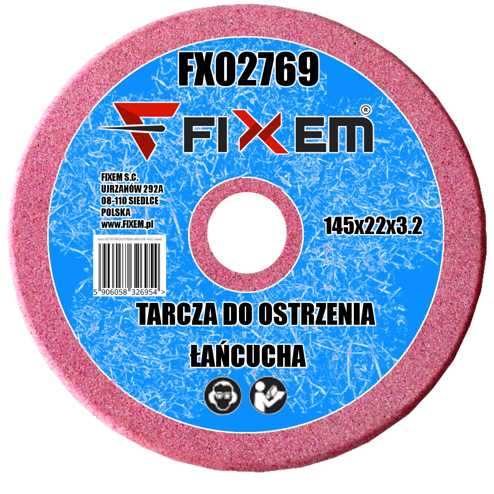 TARCZA OSTRZAŁKI ŁAŃCUCHA 145x22 różowa