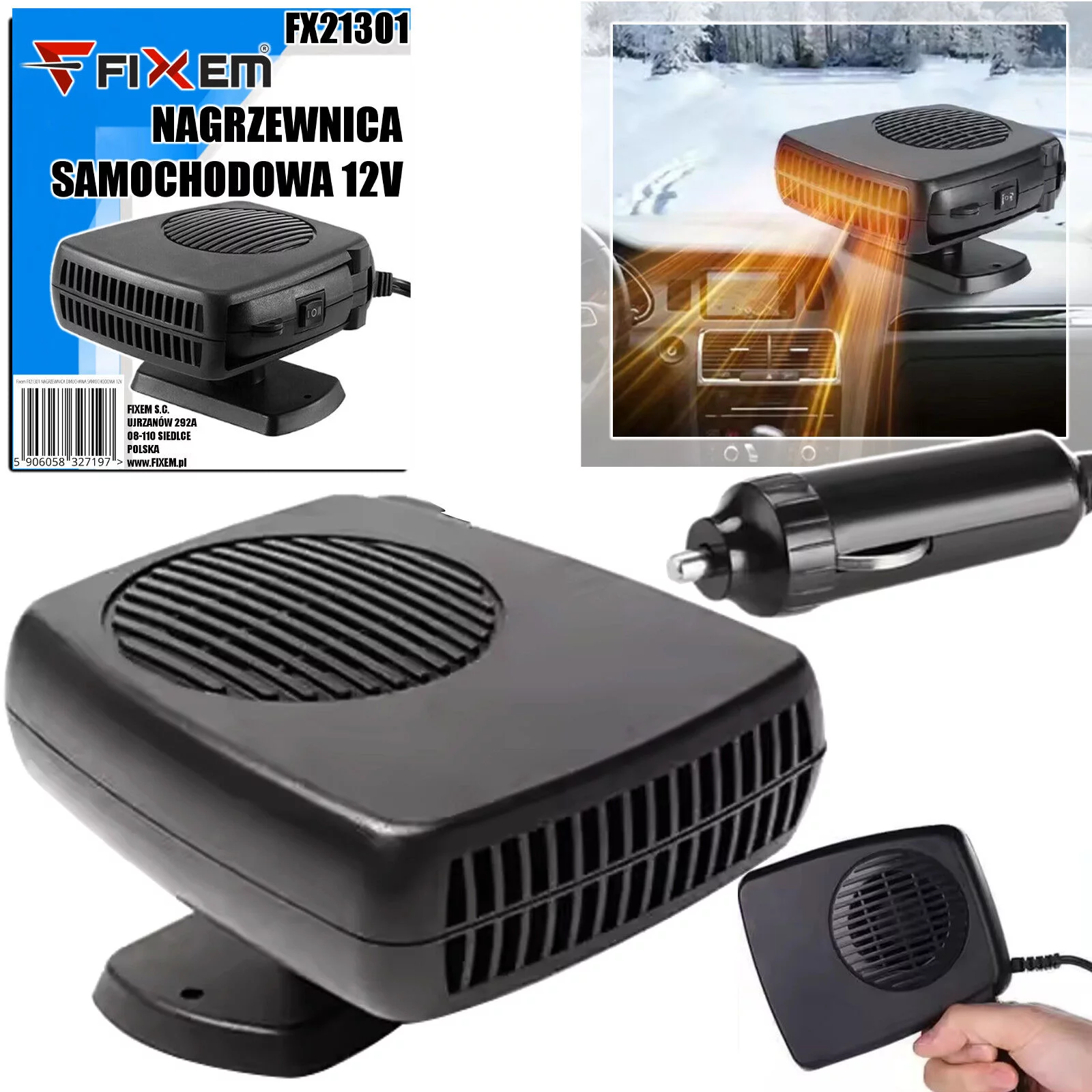 NAGRZEWNICA DMUCHAWA SAMOCHODOWA 12V