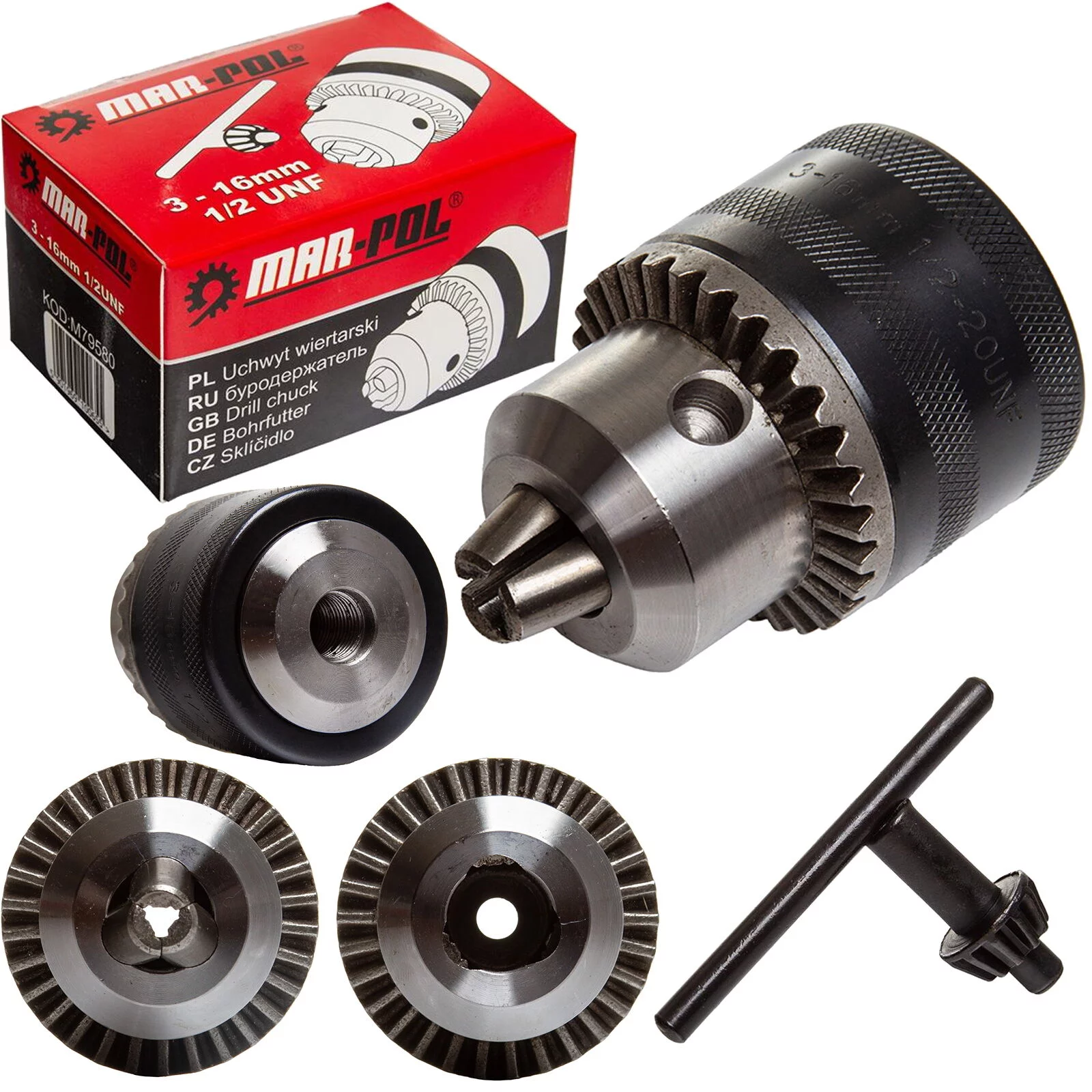 UCHWYT WIERTARSKI GŁÓWKA DO WIERTARKI 3-16mm 1/2 UNF KLUCZYK