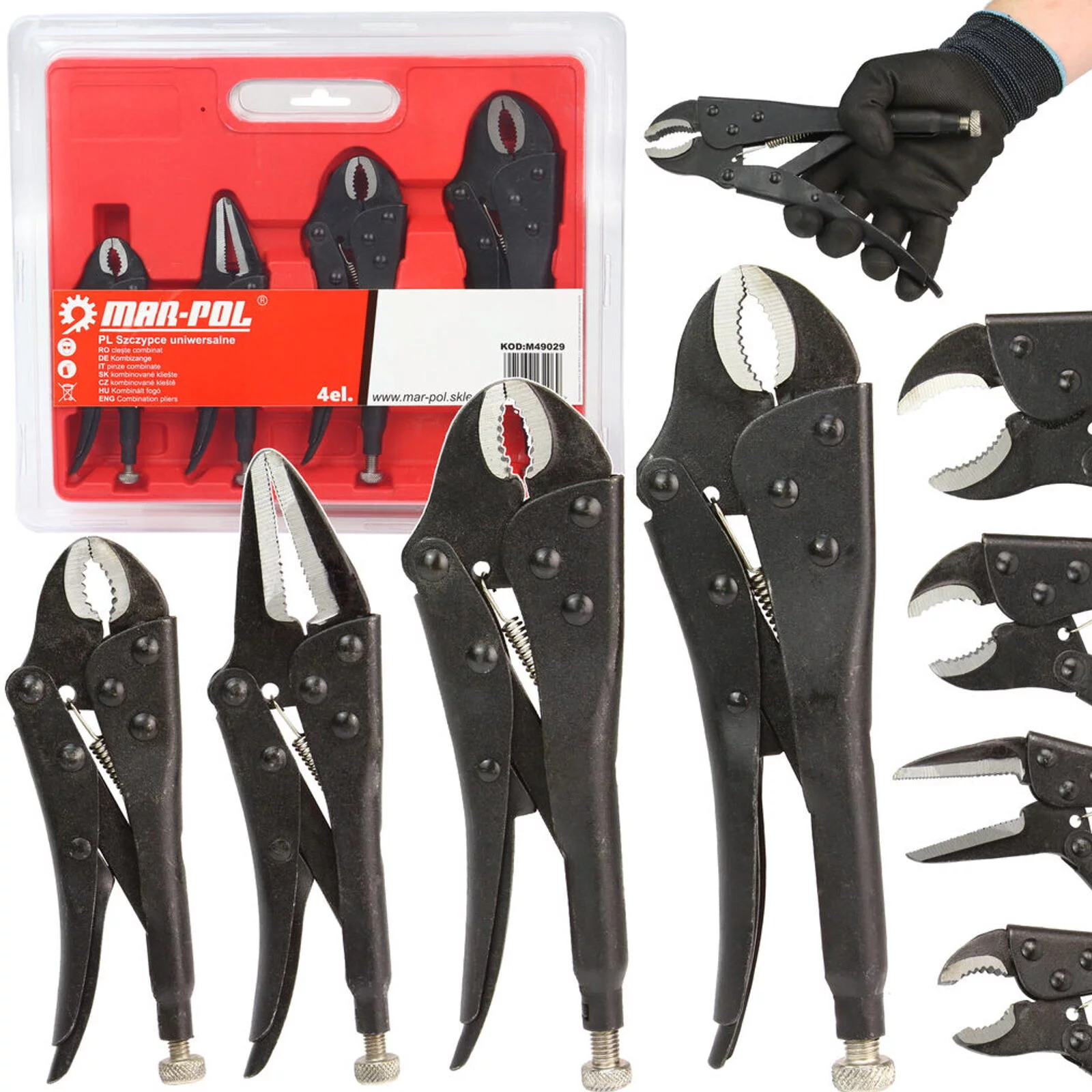 SZCZYPCE ZACISKOWE ZESTAW 4el./walizka