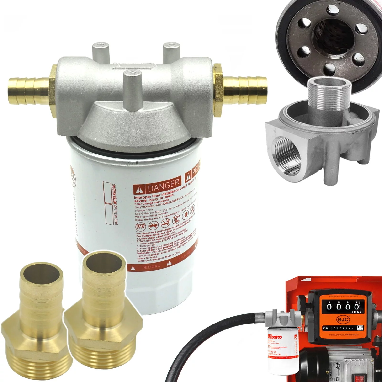 FILTR PALIWA OLEJU ON do ROPY CPN POMPA DYSTRYBUTOR Z KRÓĆCAMI NA WĄŻ