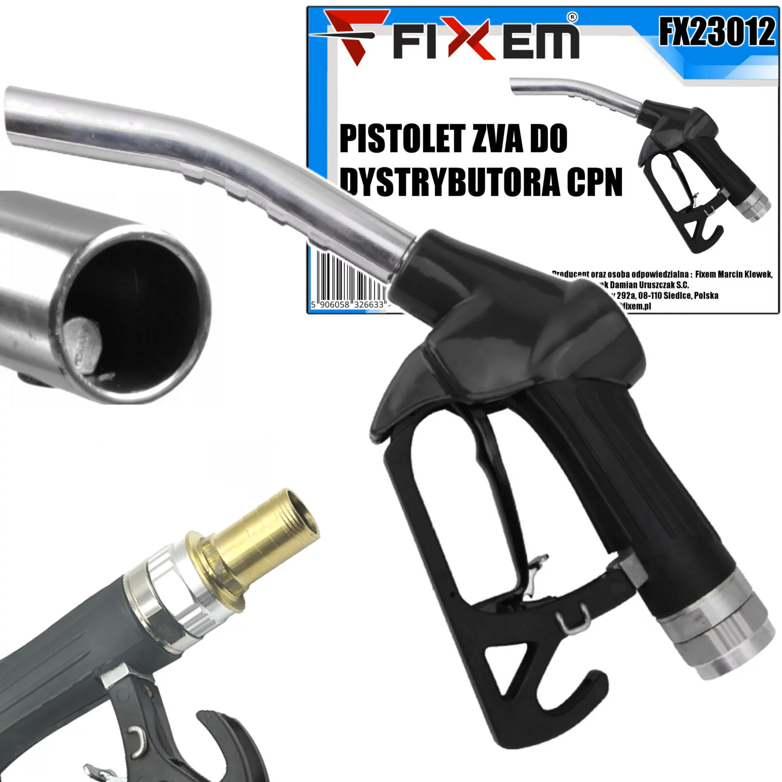 PISTOLET SAMOODBIJAJĄCY DO TANKOWANIA PALIWA OLEJU ROPY ON + ZŁĄCZKA 25mm