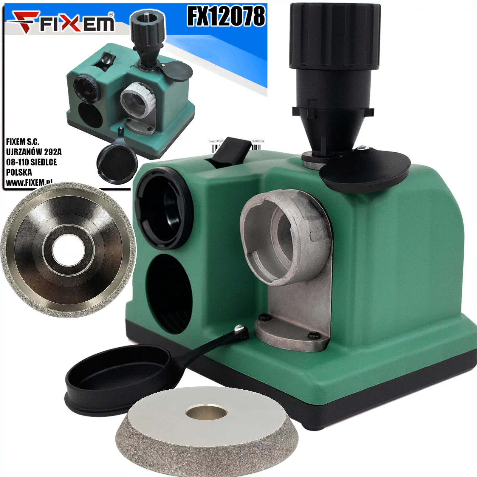 OSTRZAŁKA ELEKTRYCZNA DO OSTRZENIA WIERTEŁ 3-13 mm 2 TARCZE