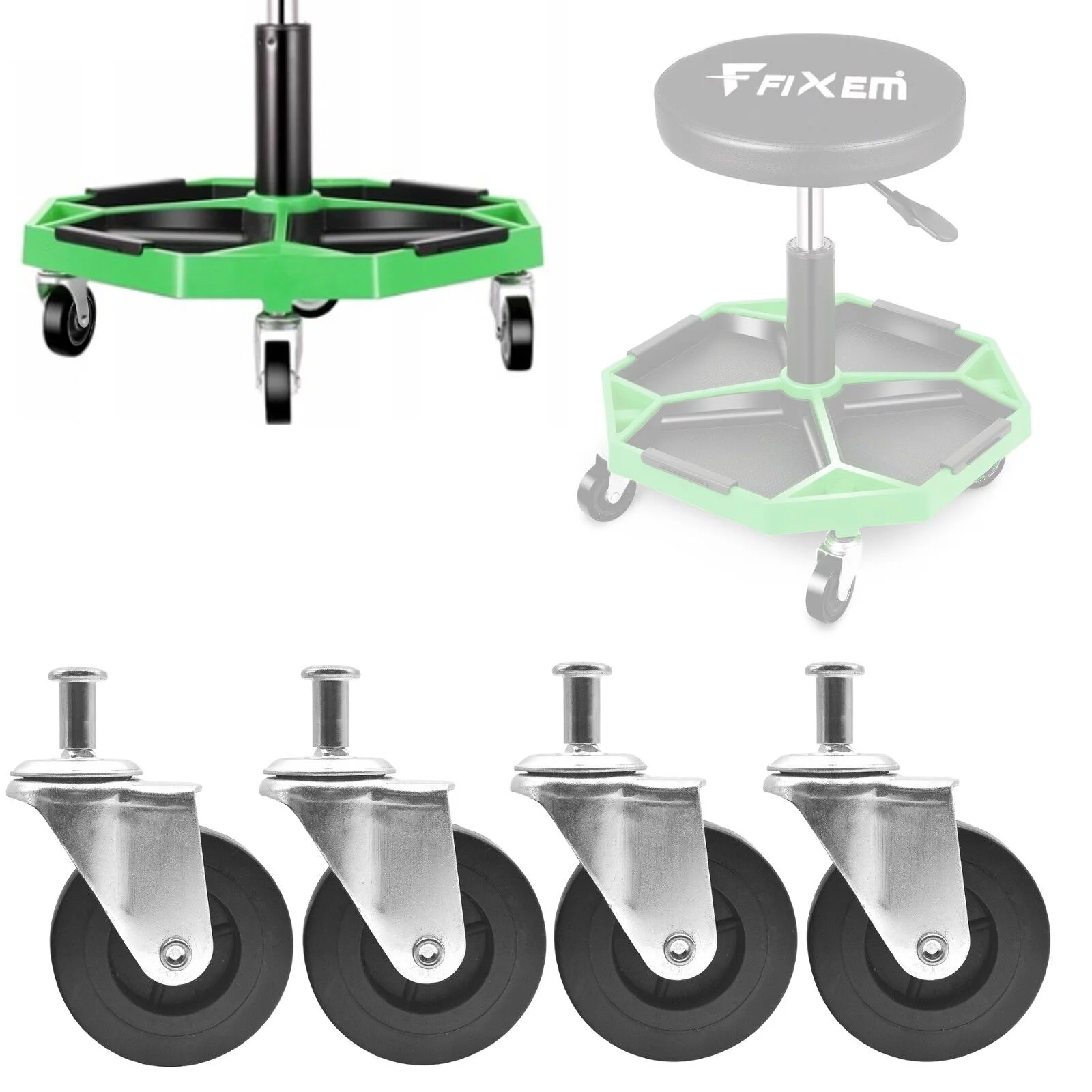 4x KOŁO SKRĘTNE do TABORETU WARSZTATOWEGO KÓŁKO LEŻANKI STOŁKA 65mm 4sztuki