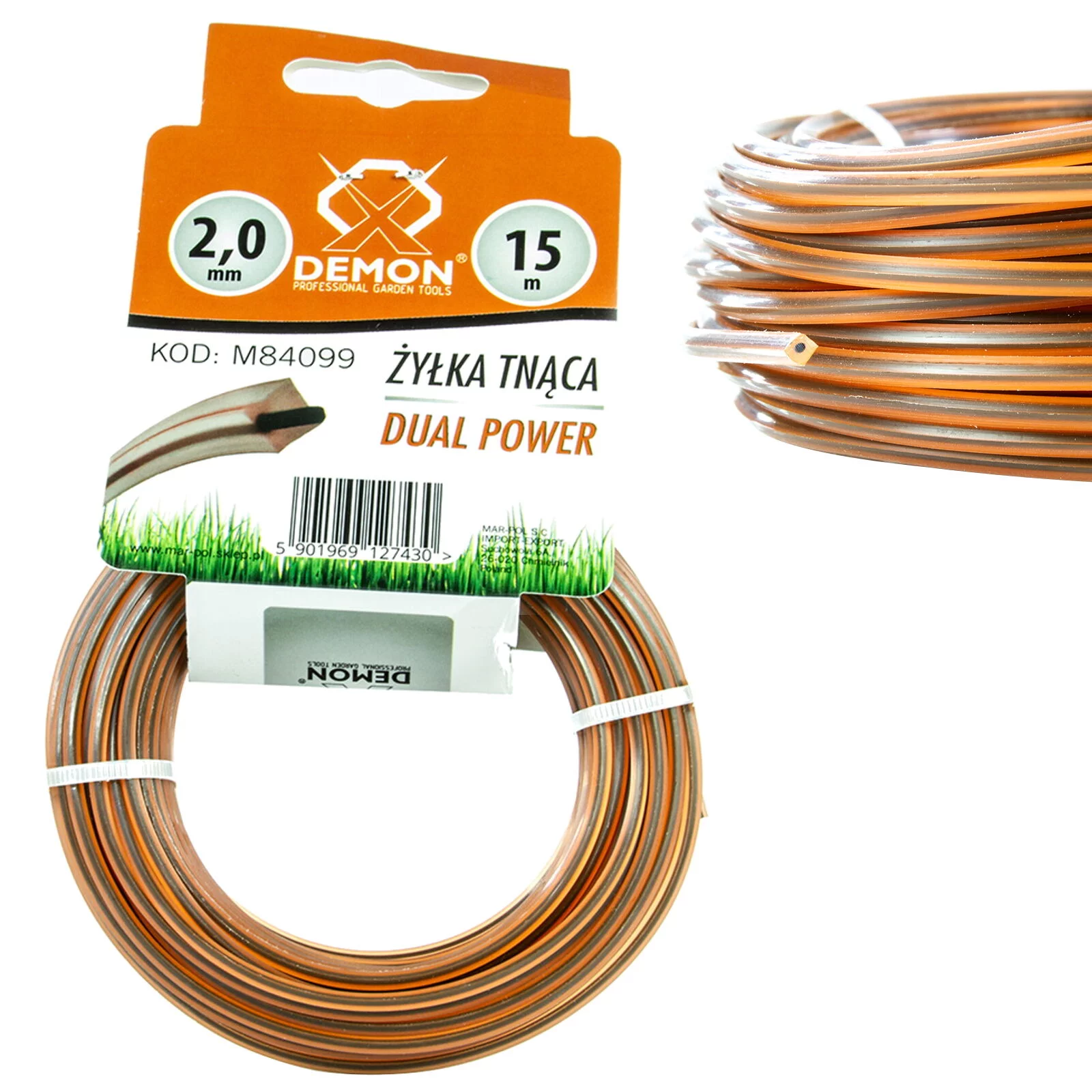 ŻYŁKA 2.0mm*15m KWADRAT /ZBROJONA