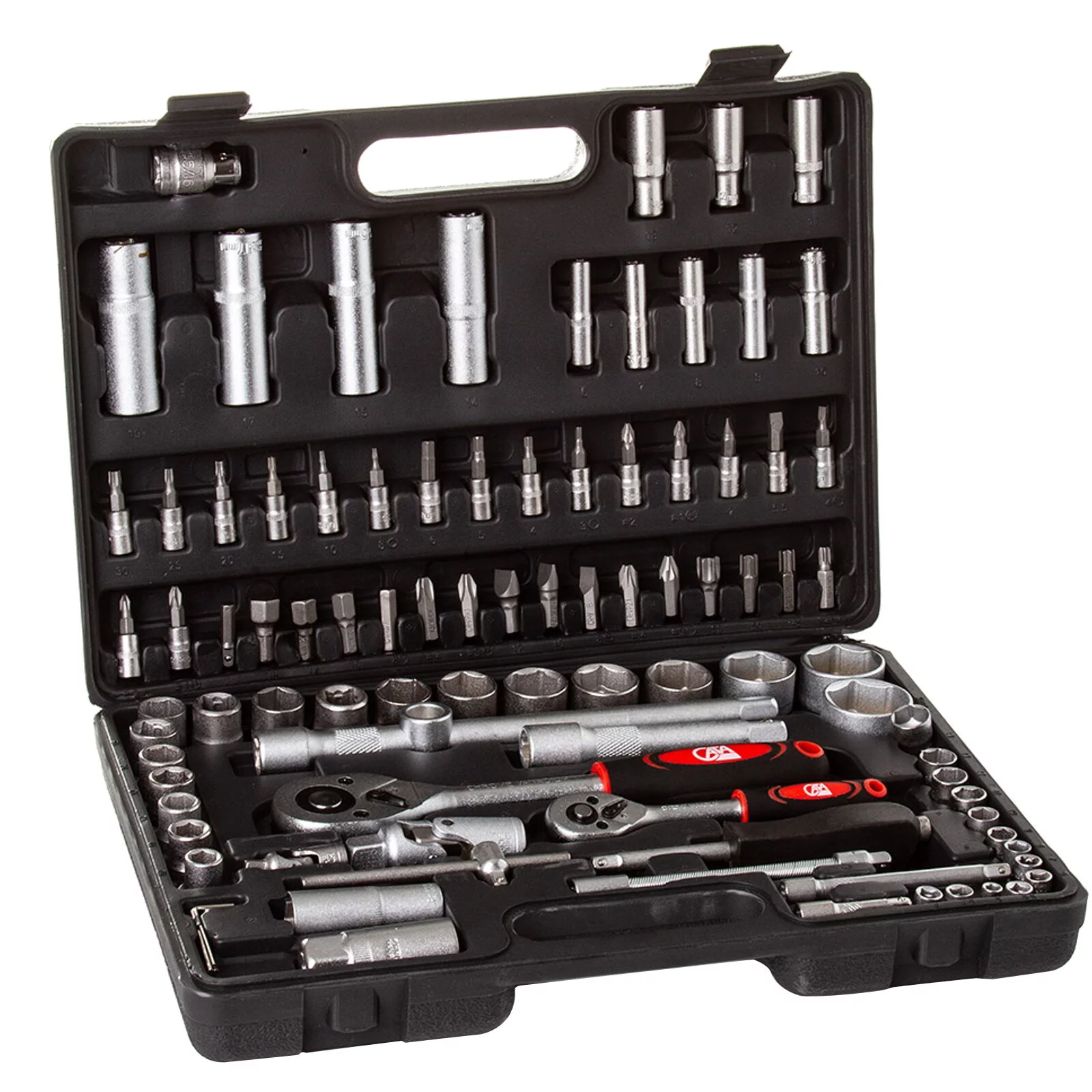 ZESTAW NARZĘDZIOWY KLUCZY NASADOWYCH 94SZT KLUCZE NASADOWE 1/4 1/2"