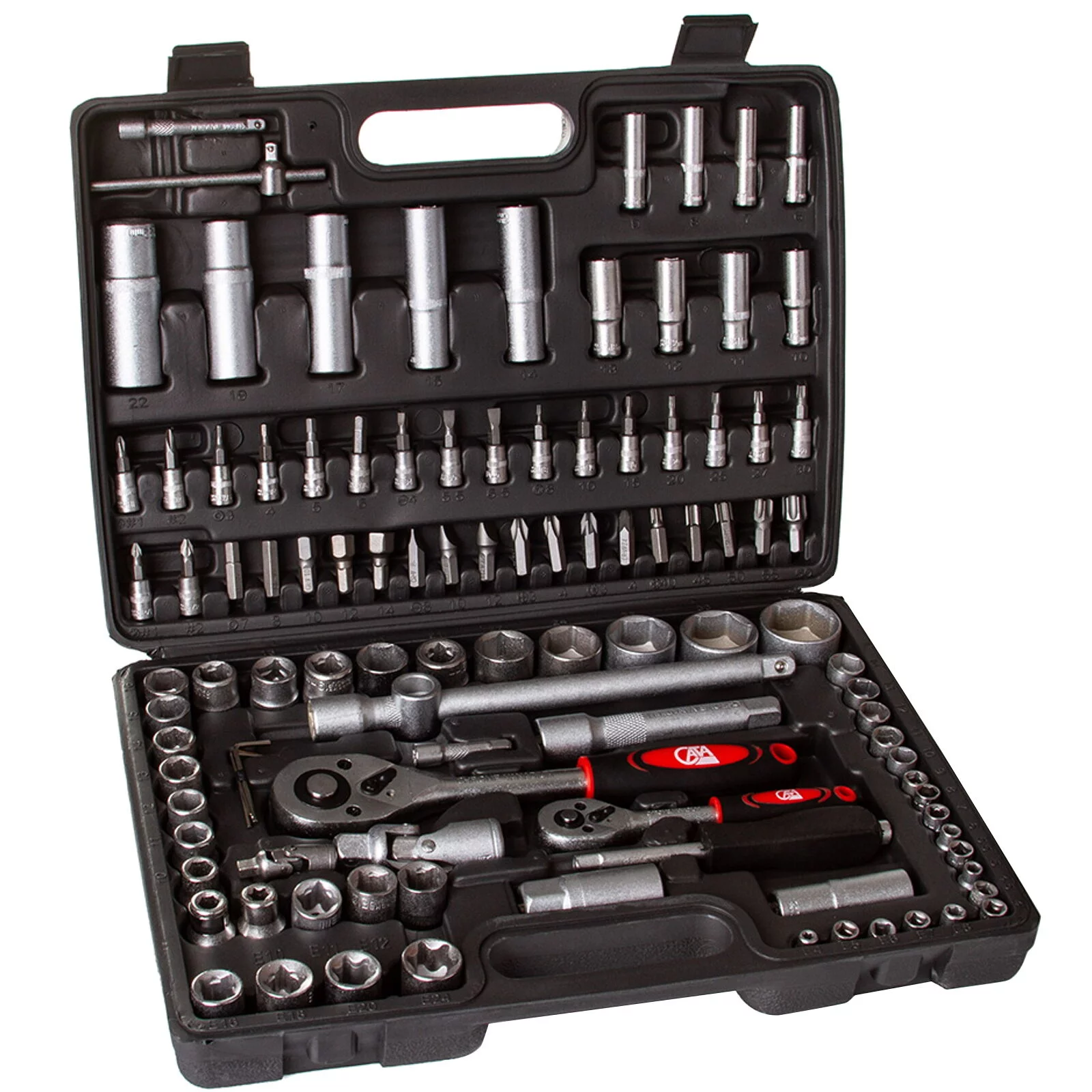 ZESTAW NARZĘDZIOWY KLUCZY NASADOWYCH 108SZT KLUCZE NASADOWE 1/4 1/2"