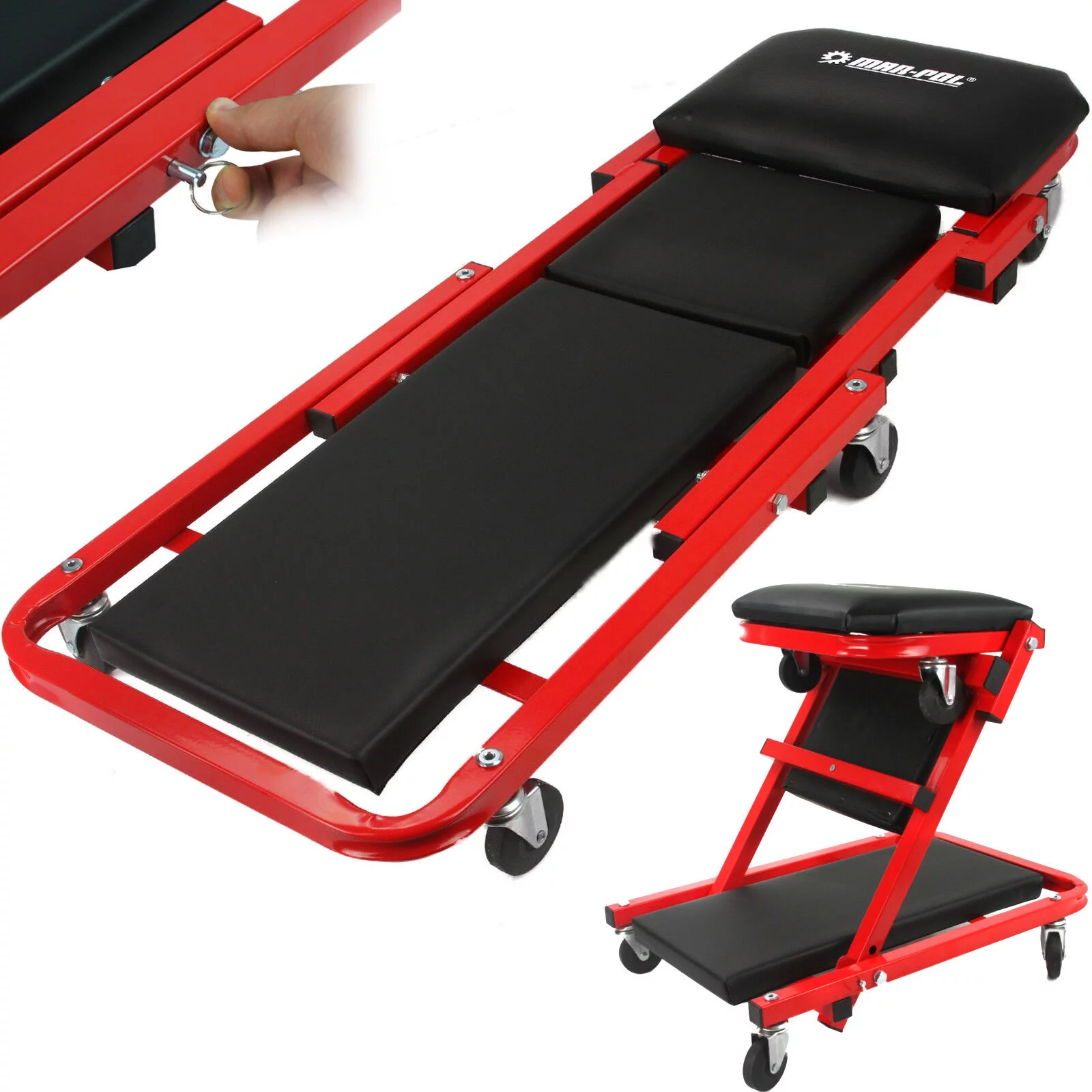 LEŻANKA WARSZTATOWA SKŁADANA / CZARNA