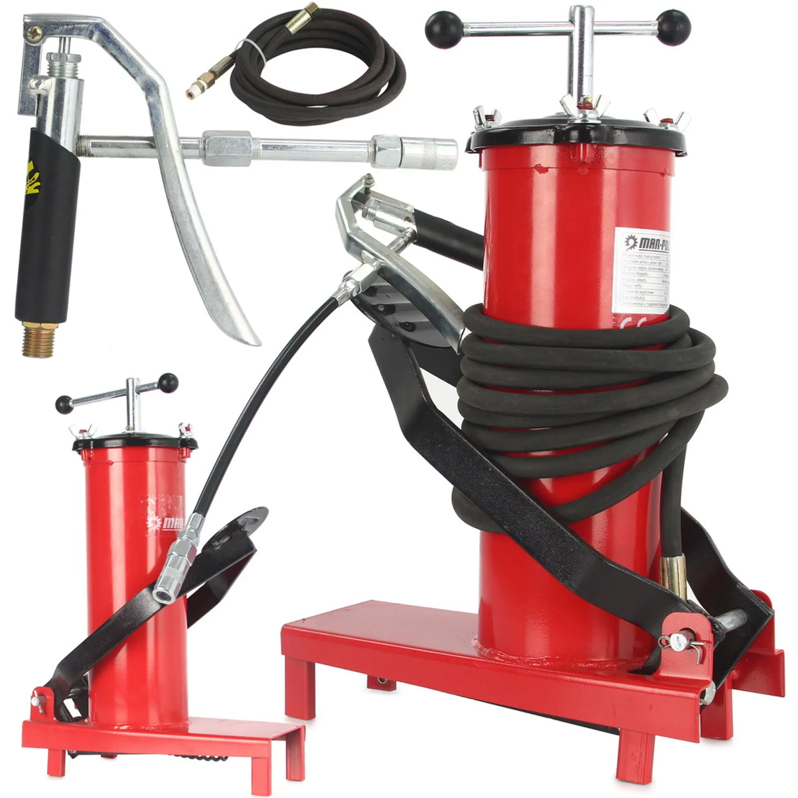 SMAROWNICA NOŻNA TOWOTNICA 3L + WĄŻ 4m 2 KOŃCÓWKI