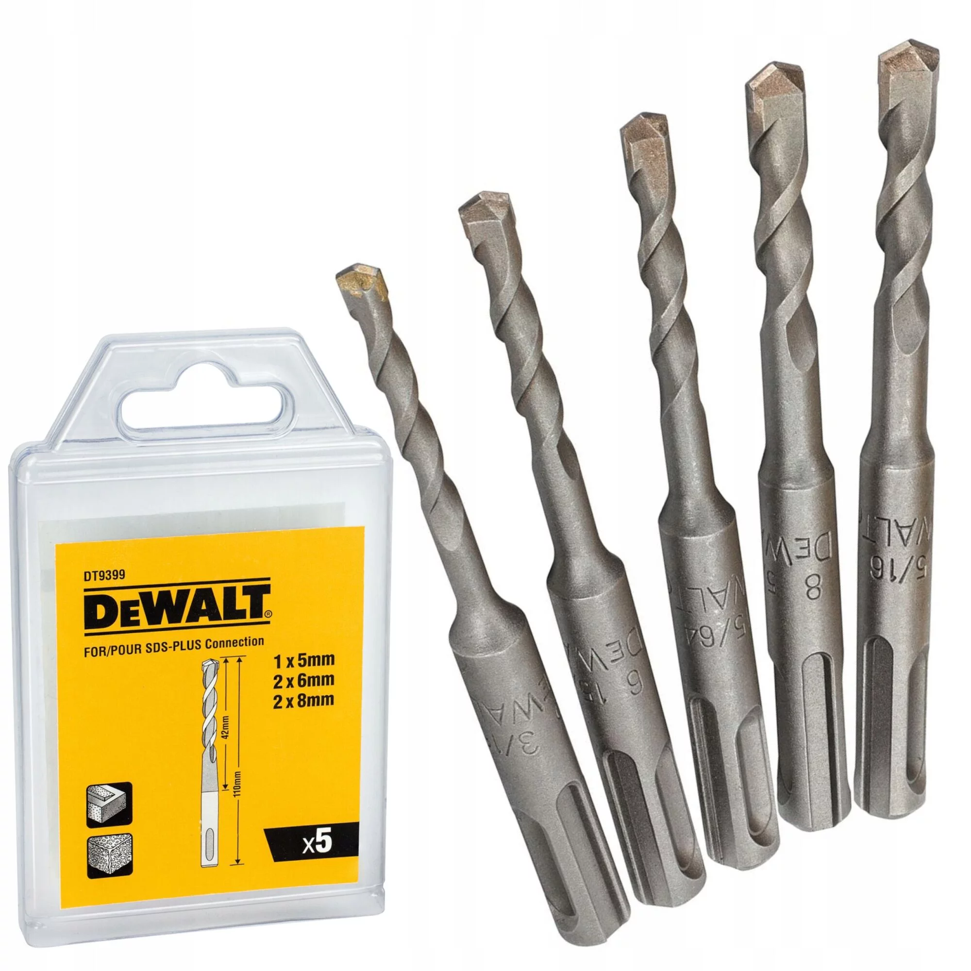 ZESTAW WIERTEŁ SDS-PLUS 5SZT. DEWALT