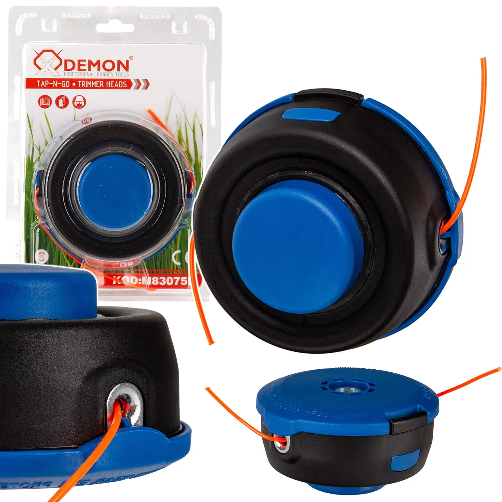 GŁOWICA Z ŻYŁKĄ DO KOSY SPALINOWEJ DEMON MINI UNIWERSALNA TAP-N-GO M10x1.25