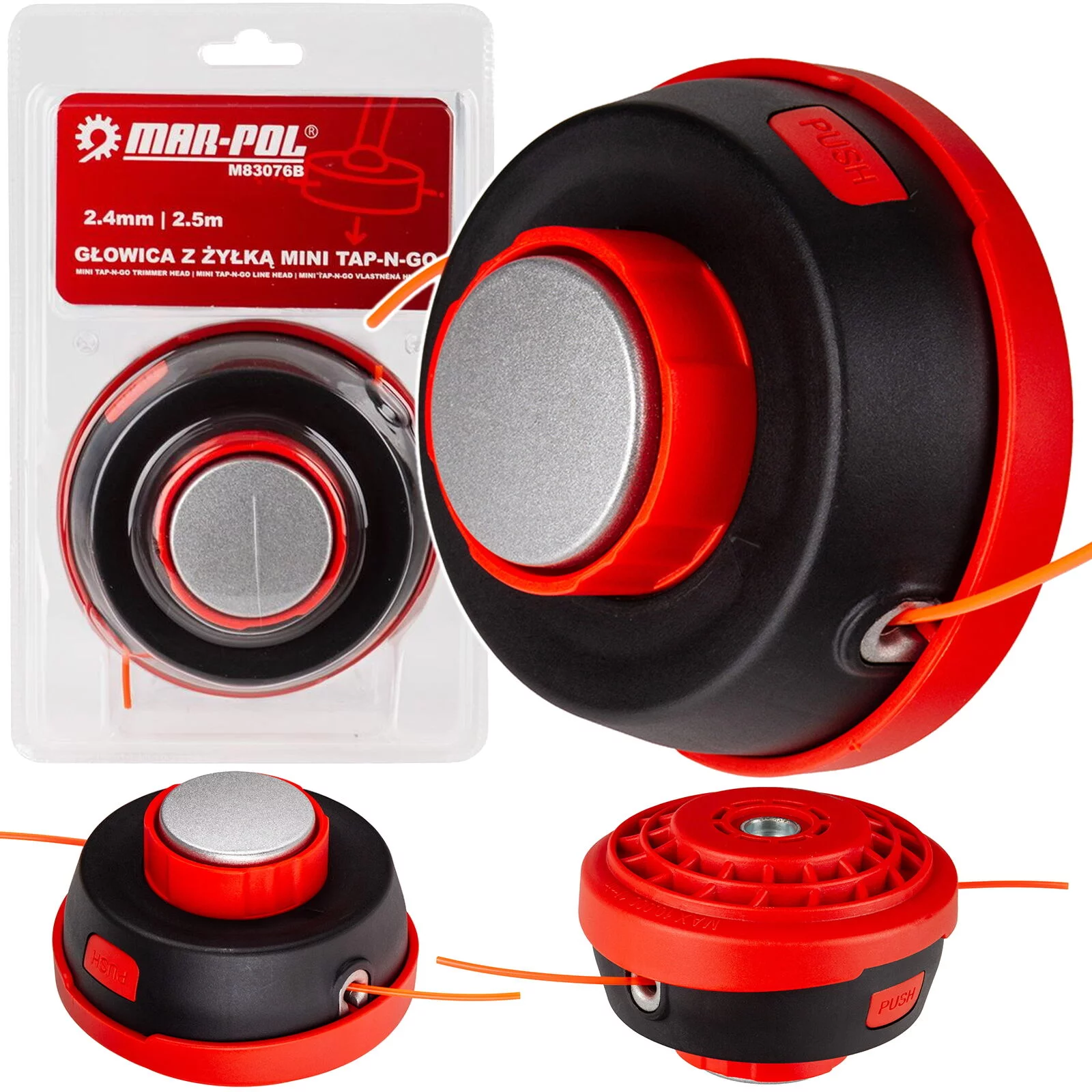 GŁOWICA Z ŻYŁKĄ DO KOSY SPALINOWEJ UNIWERSALNA TAP-N-GO M10x1.25