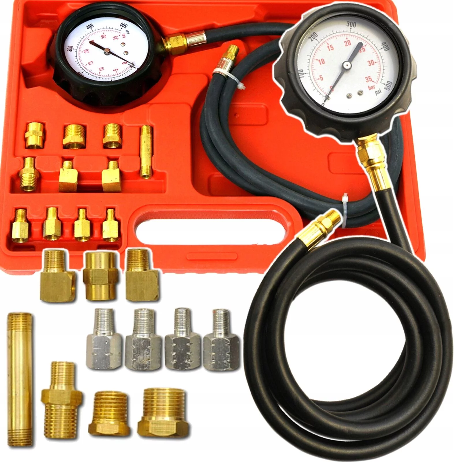 TESTER MANOMETR MIERNIK POMIARU CIŚNIENIA OLEJU 12 ELEMENTÓW