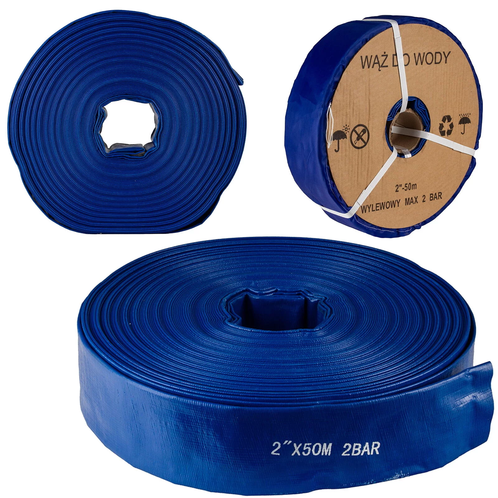 WĄŻ PCV NIEBIESKI 2" 52MM 50M M85311