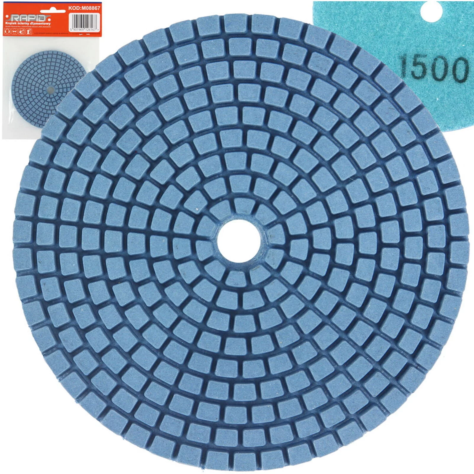 KRĄŻEK ŚCIERNY TARCZA DIAMENTOWA POLERSKA DO SZLIFOWANIA GRESU 100mm G1500