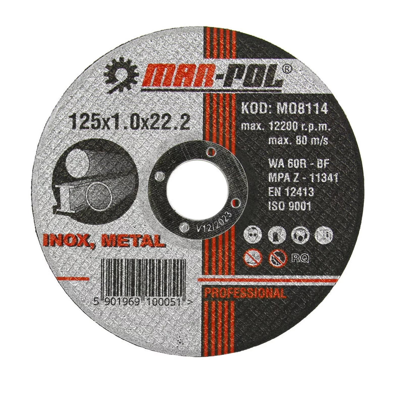 TARCZA DO CIĘCIA STALI METALU INOX SZLIFIERKI KĄTOWEJ 125mm 125x1,0mm