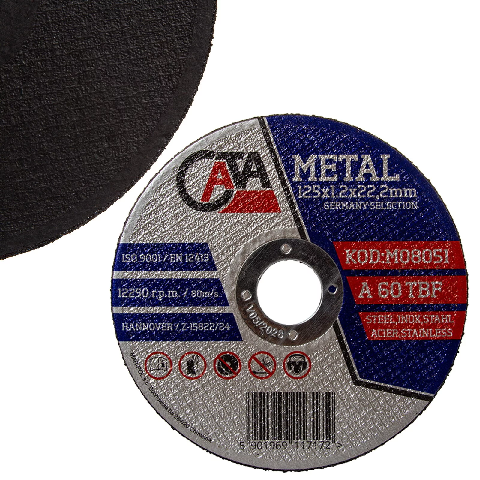 TARCZA DO CIĘCIA STALI METALU INOX SZLIFIERKI KĄTOWEJ 125mm 125x1,2mm