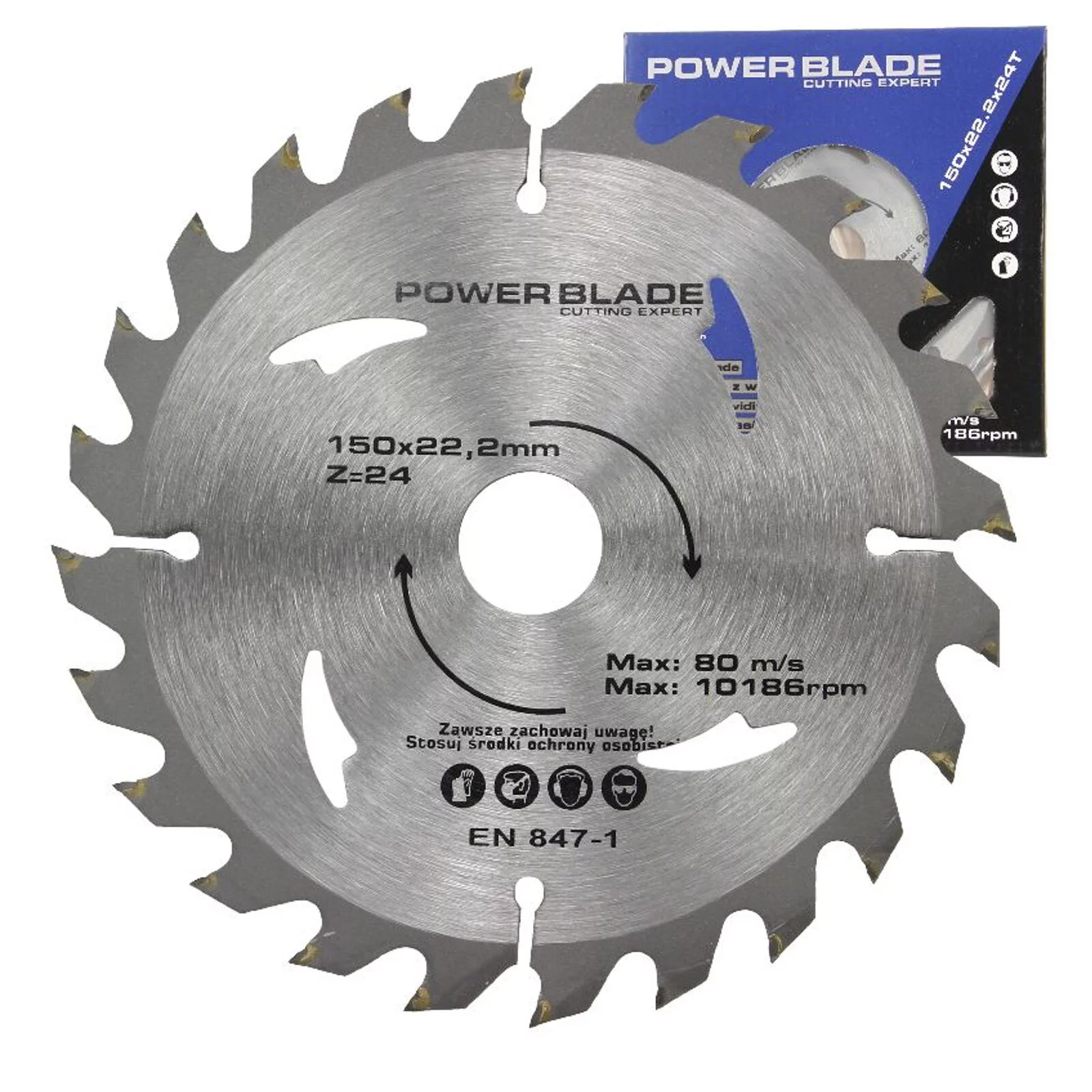 TARCZA WIDIOWA DO CIĘCIA DREWNA 150mm24T POWER BLADE